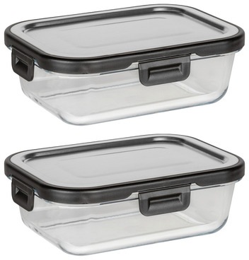 Image of WENKO Frischhaltedose »Steel«, (Set, 2 tlg.), 0,6 L, Deckel aus rostfreiem Edelstahl und Glas bei Ackermann Versand Schweiz