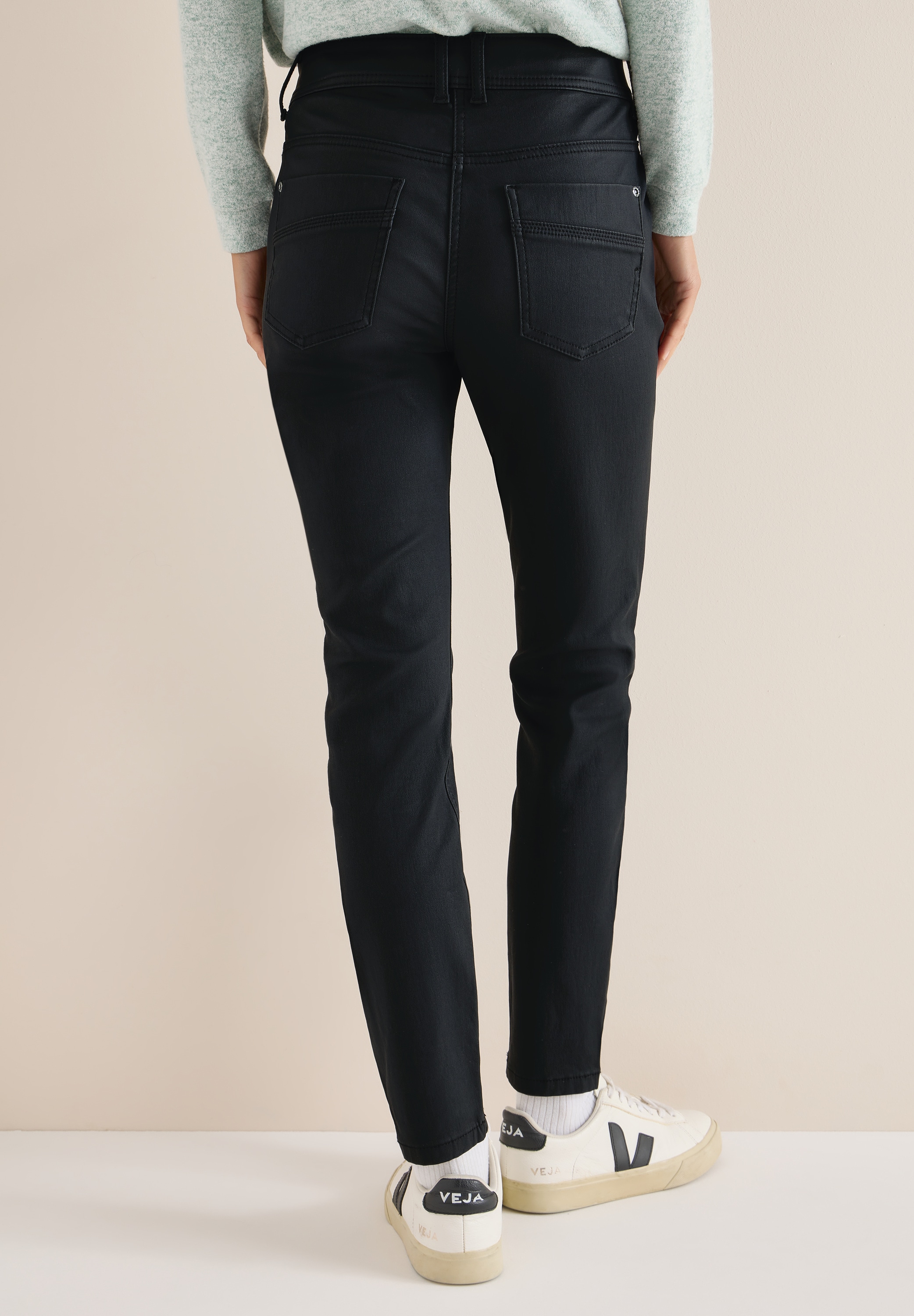 Cecil Pantalon 5 poches »Style Toronto«  im Leder-Look, mit leicht glänzender Beschichtung