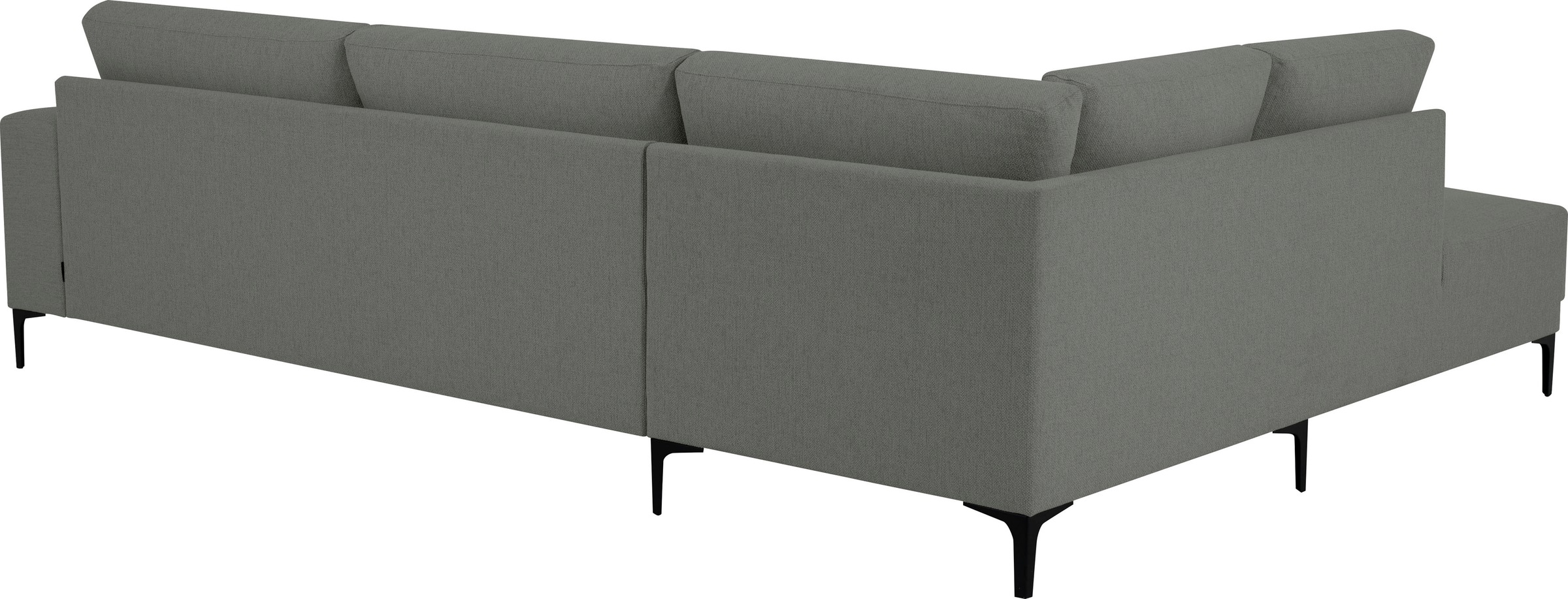Places of Style Ecksofa »Xander, L-Form,«, Breite 289 cm, Webstoff, Soft-Touch Chenille, schwarze Metallfüsse