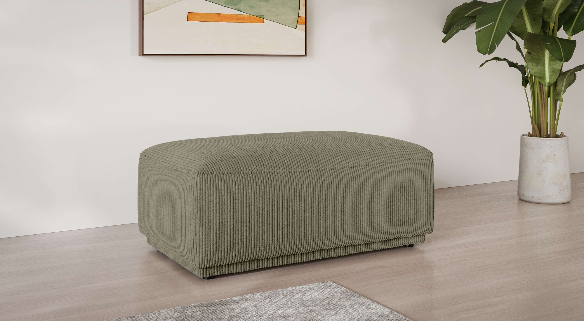 Image of s.Oliver Polsterhocker "EMMERIK Sitzhocker mit Wellenfederung, Masse B/T/H: 124,5/70,5/48 cm" hoher Sitzkomfort, gemütlich und modern, passend zur Serie Emmerik