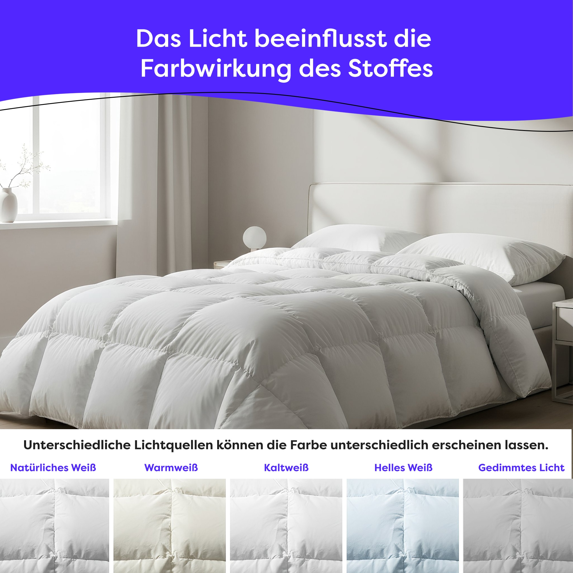 Wolkenfeld Couette en duvet »Winterbettdecke Daunendecke Anti-Milben, Hypoallergen, Waschbar« extrawarm 1 cuis tlg. 135x200, 155x220, 200x200, 220x240 Gänsedaunen & Federn 500 g/m²