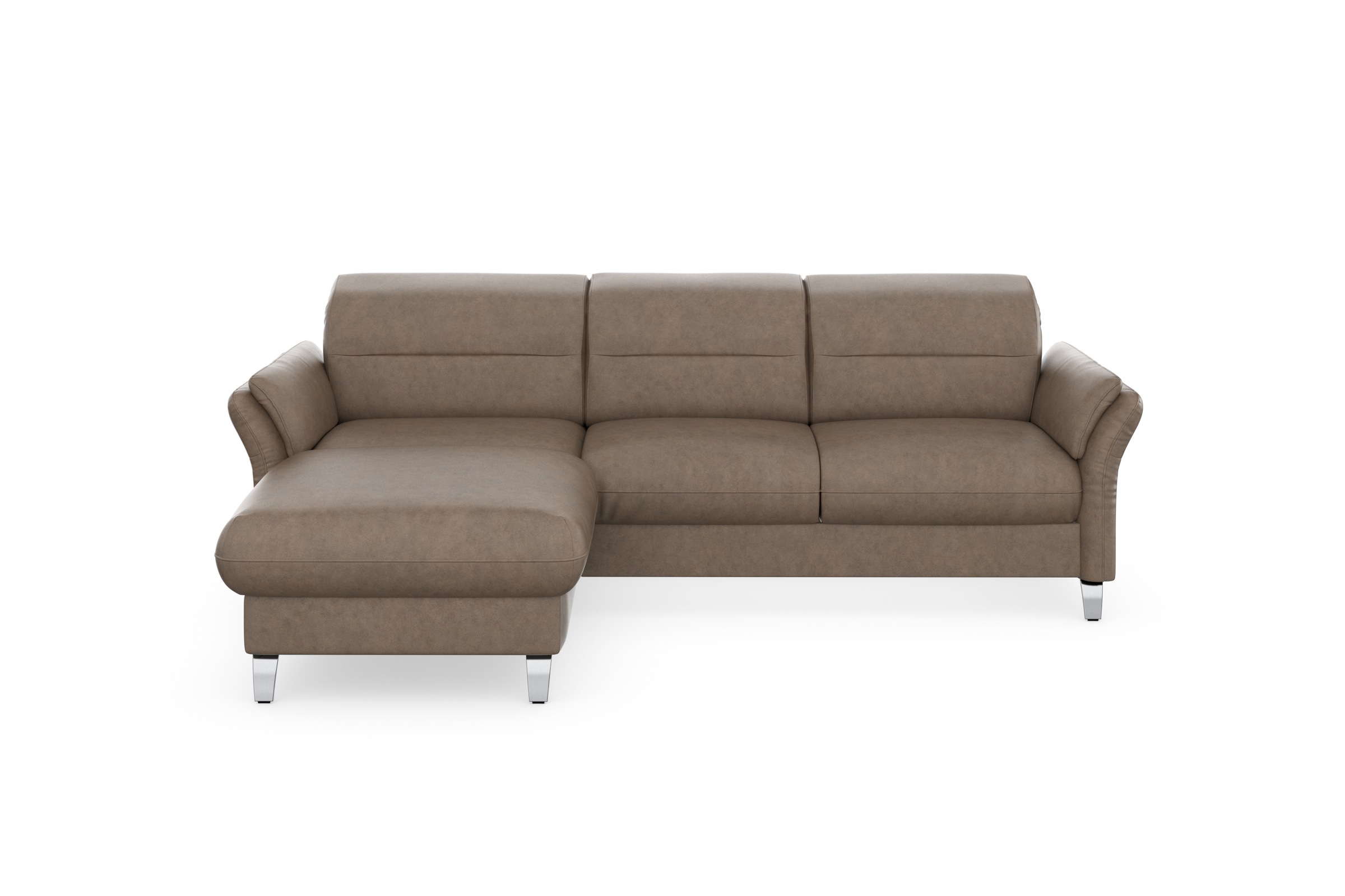 sit&more Ecksofa »Grenoble L-Form mit Federkern«, wahlweise mit Bettfunktion, Bettkasten, Arm- und Kopfteilverstellung