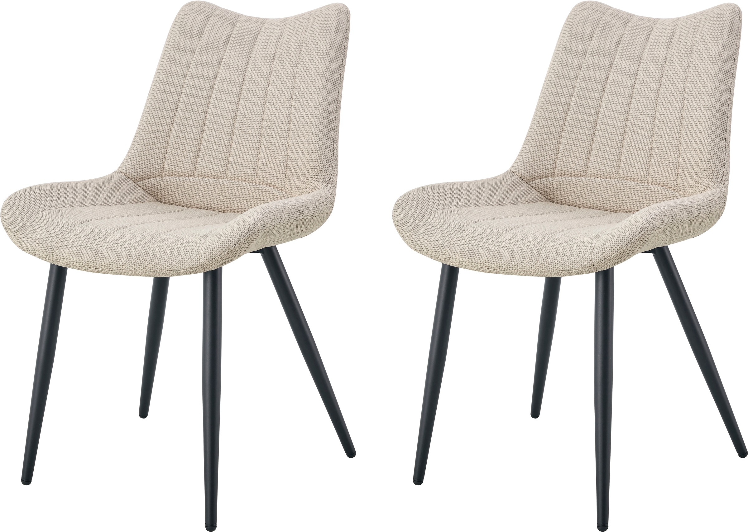 Image of Home affaire Esszimmerstuhl "DAWSON, 2er Set, mit Metallgestell in matt schwarz" (Set) 2 Stk.in verschiedenen Farben, Belsatbarkeit pro Stuhl 120 kg