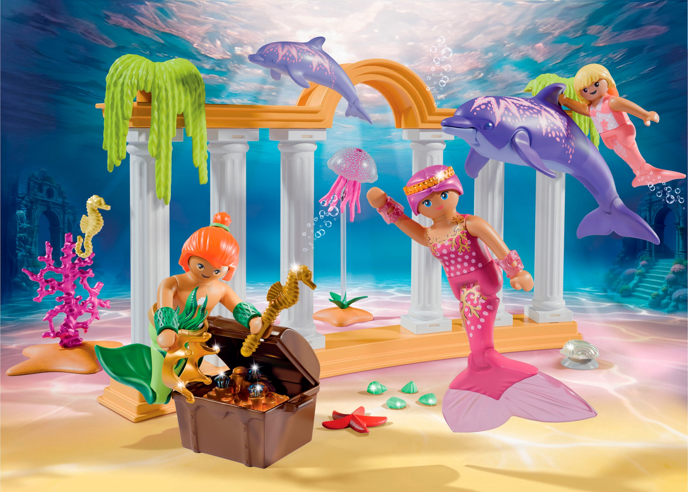 Playmobil® Jeu de construction »Meerjungfrauen-Schatz mit Delfinen (71861), Princess Magic« fabriqué en Europe