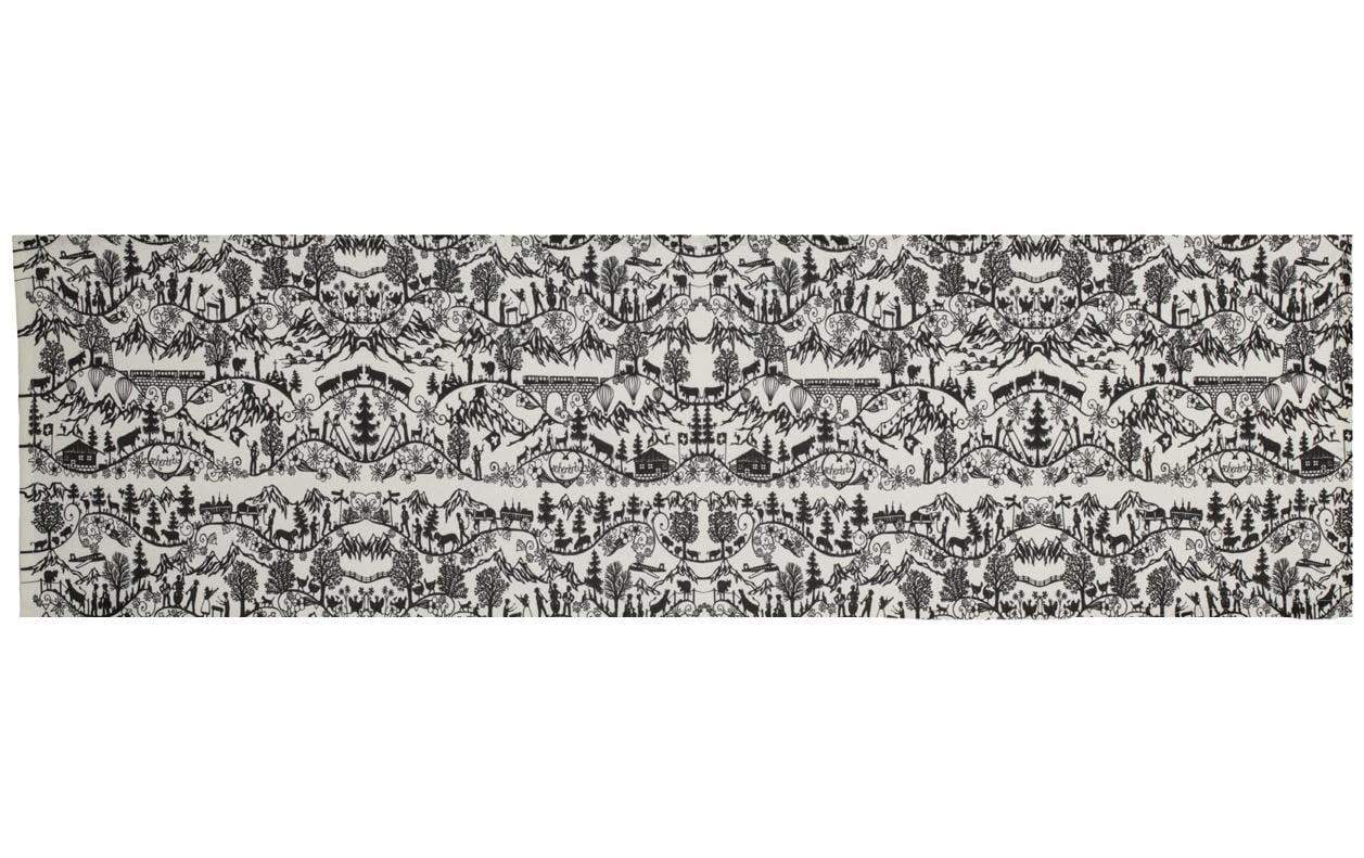 Image of Hubatka TEXTIL Tischläufer "Swissness Schwarz/Weiss"