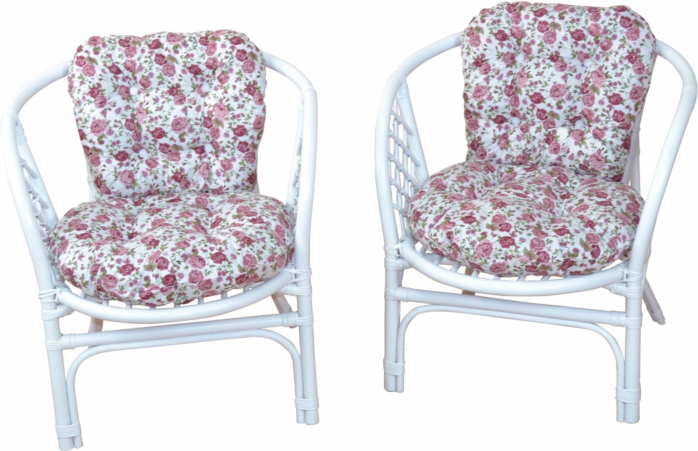 Image of Home affaire Rattanstuhl »Rattansessel«, 2erSet aus handgeflochtenem Rattan mit Kissenauflage, im Röschendessin, Breite 66 cm bei Ackermann Versand Schweiz