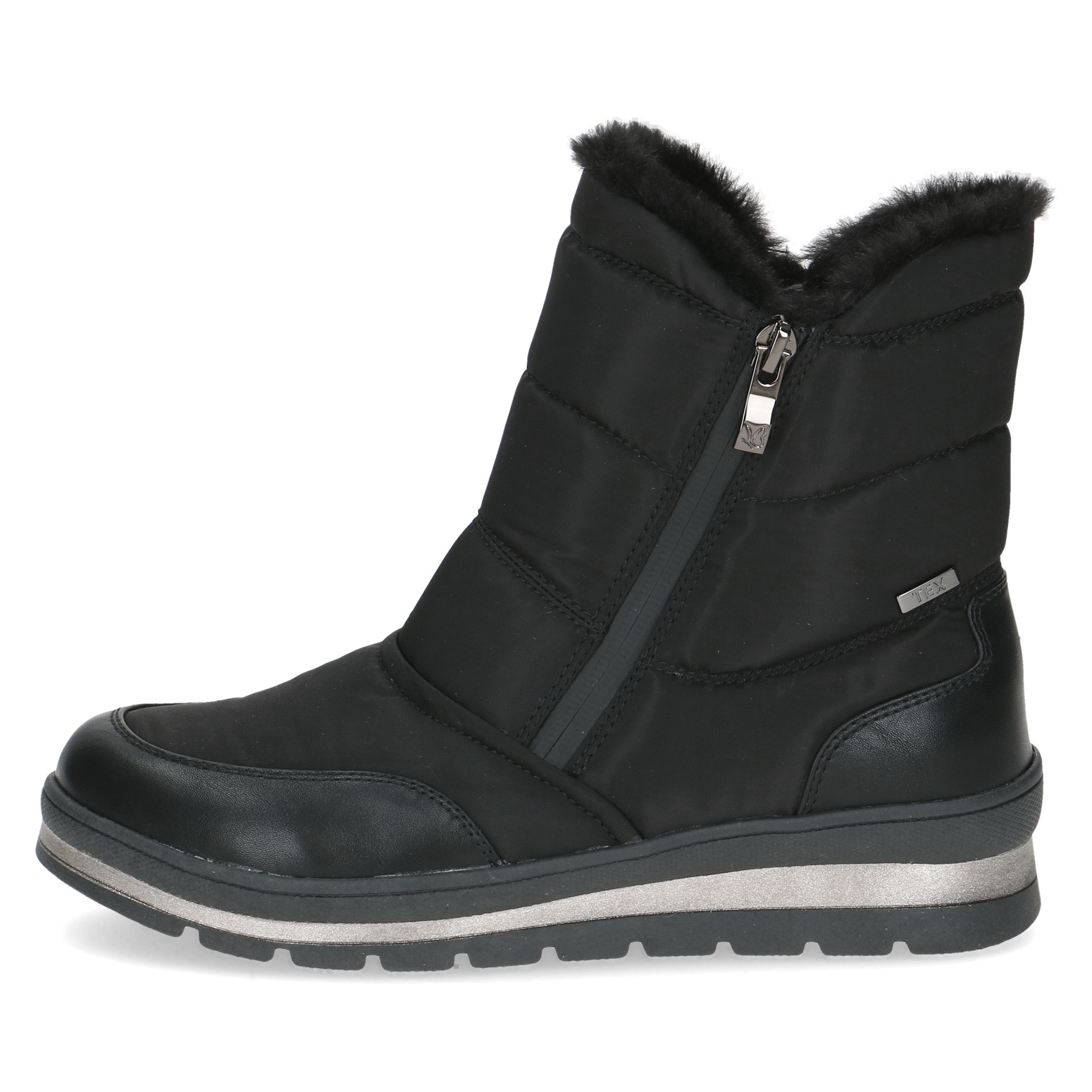 Caprice 1100000002199  , Keilabsatz, Outdoorboots, Stiefelette mit zwei Reissverschlüssen
