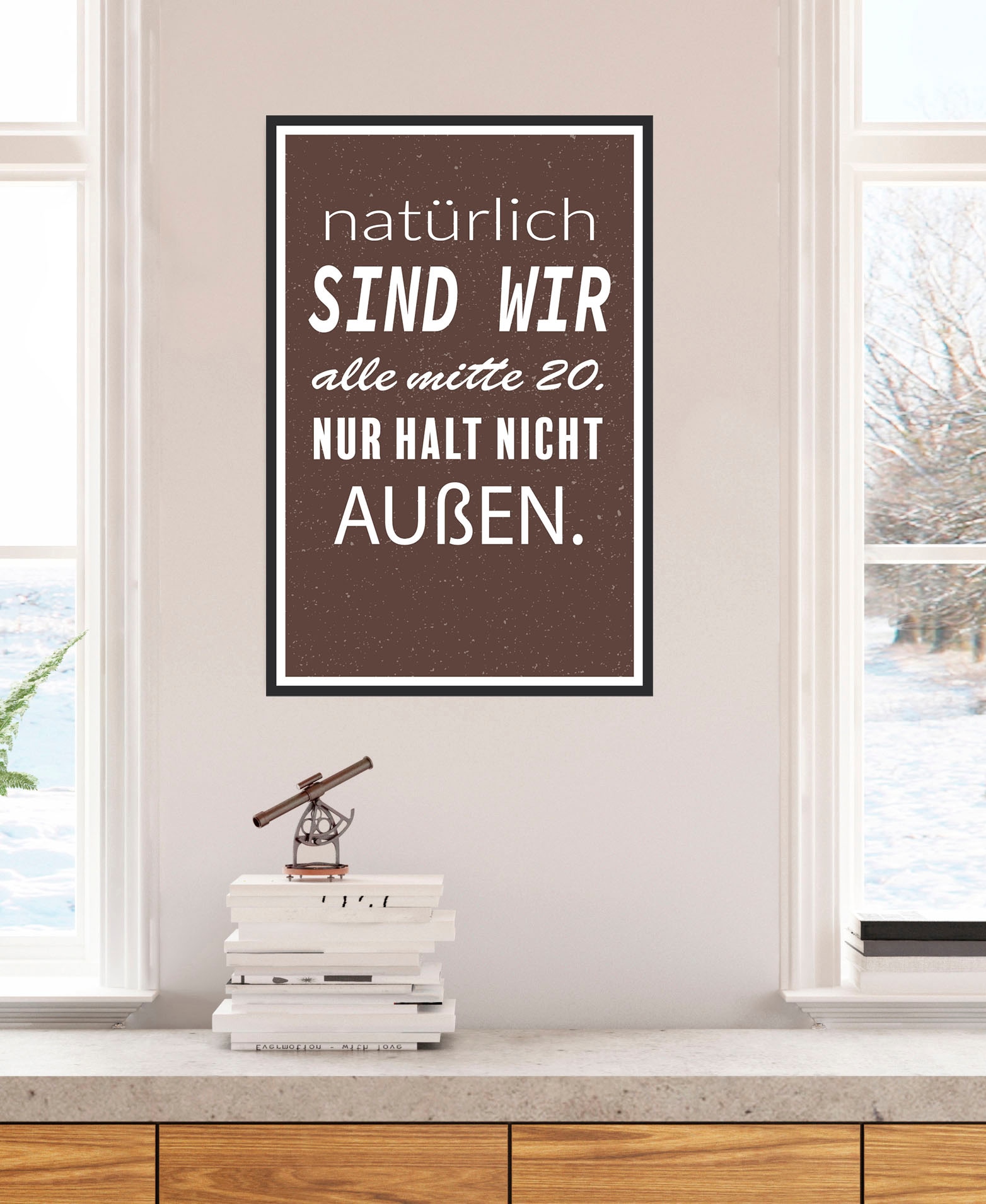 Image of queence Metallbild "Mitte 20" Schriftzug Schriftzüge 1 Stk. tlg. Stahlschilder