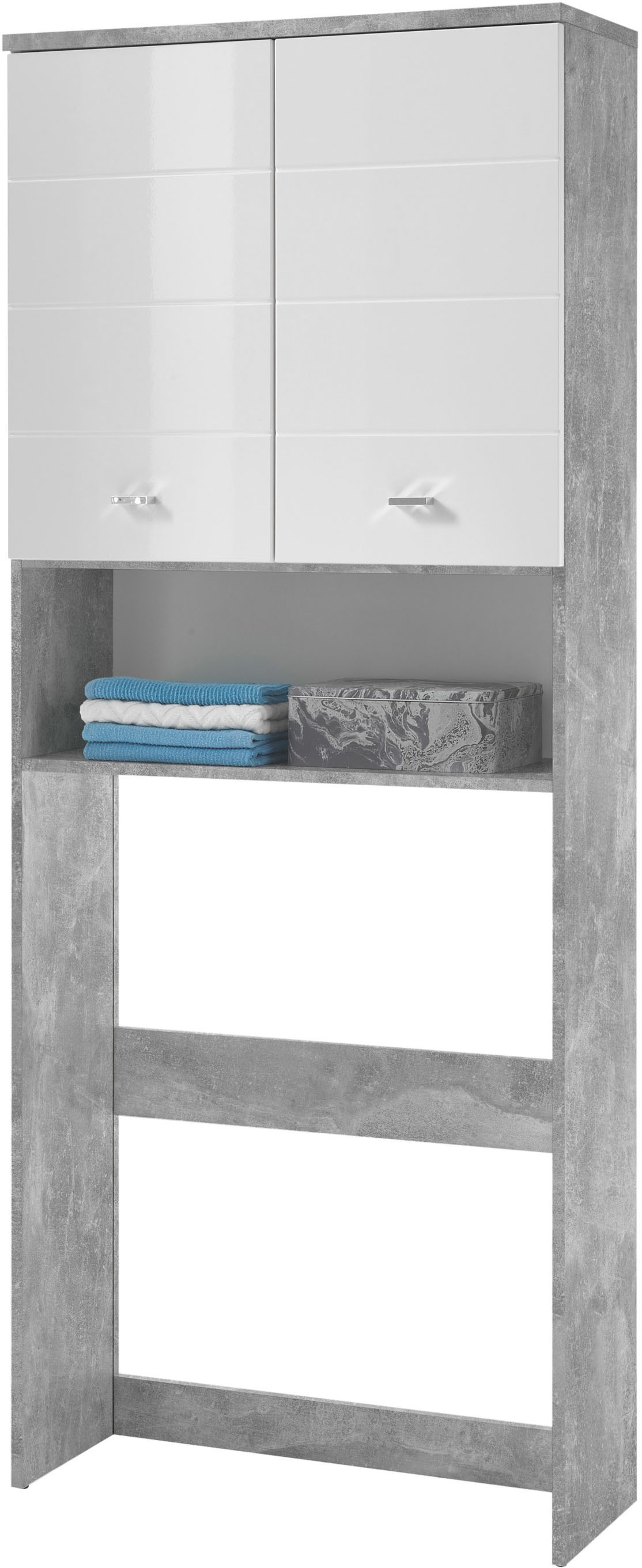 BASIC by Balculina Armoire pour machine à laver »Pool, Badezimmerschrank BxHxT 76x190x31« 1 cuis tlg. largeur 76 cm, porte montable à gauche/droite