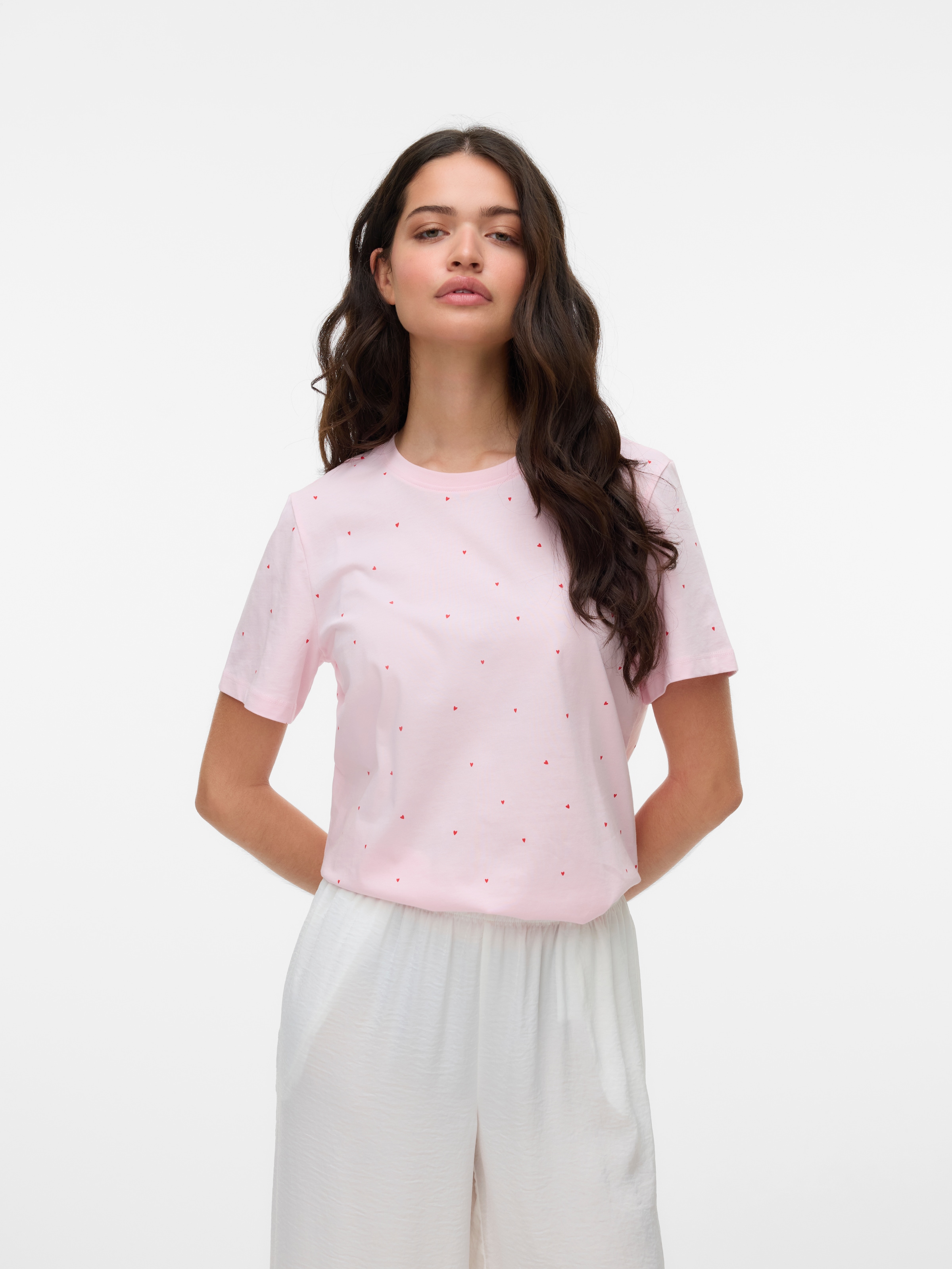 Vero Moda T-shirt à manches courtes »VMPAULINA AOP SS T-SHIRT GA JRS NOOS« Baumwolle, regular fit