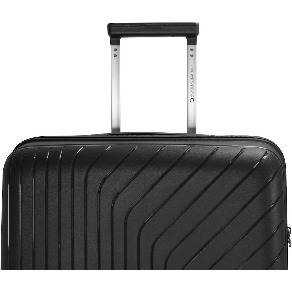 Hauptstadtkoffer Hartschalen-Trolley »TXL, 66 cm, schwarz«, 4 Rollen, Hartschalen-Koffer Koffer mittel gross Reisegepäck TSA Schloss