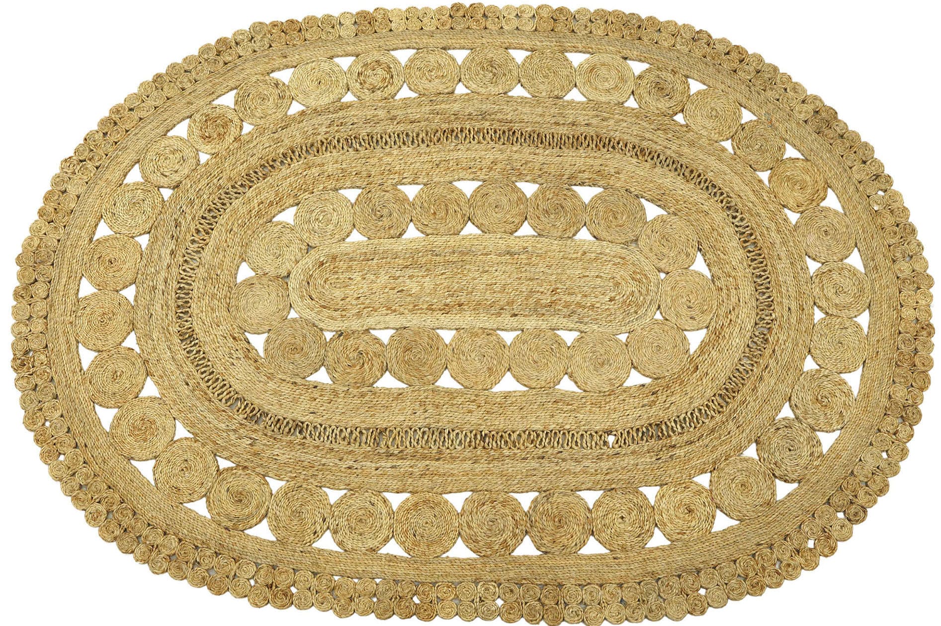 Image of carpetfine Sisalteppich "Juteteppich Finn" rechteckig 13 mm Höhe natürliches Pflanzenmaterial von Hand gewebt, Boho Style