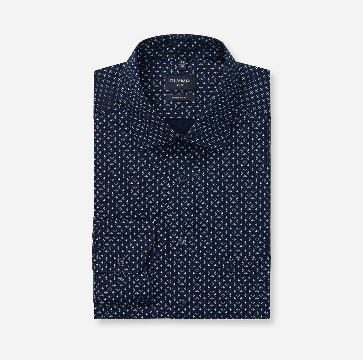 OLYMP Langarmhemd »Luxor modern fit« modern fit, Businesshemd, gemustert, New-Kentkragen