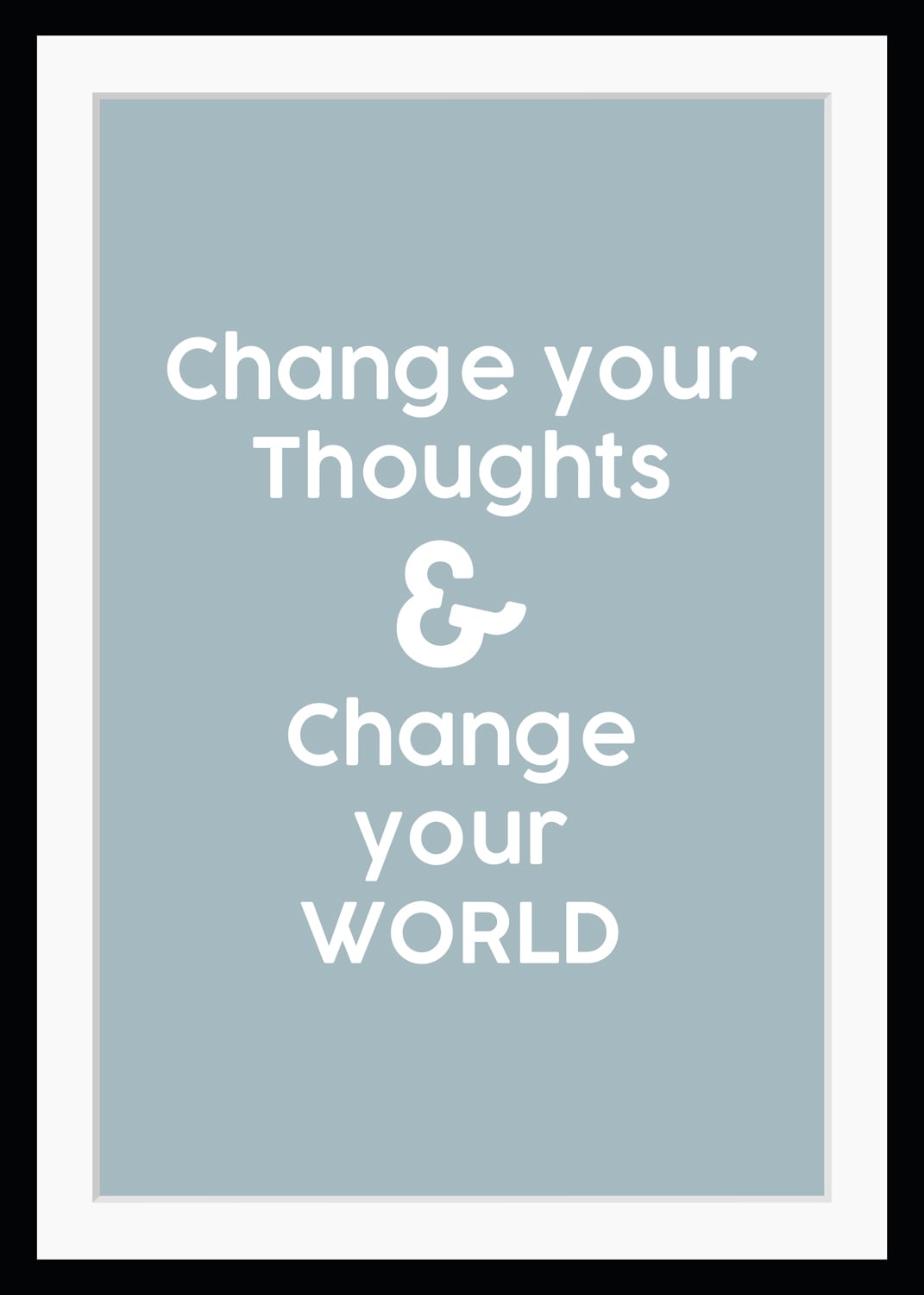 Image of queence Bild "CHANGE" Motivationsbilder Schriftzug Sprüche & Texte HD Premium Poster-Druck inkl. Holzrahmen