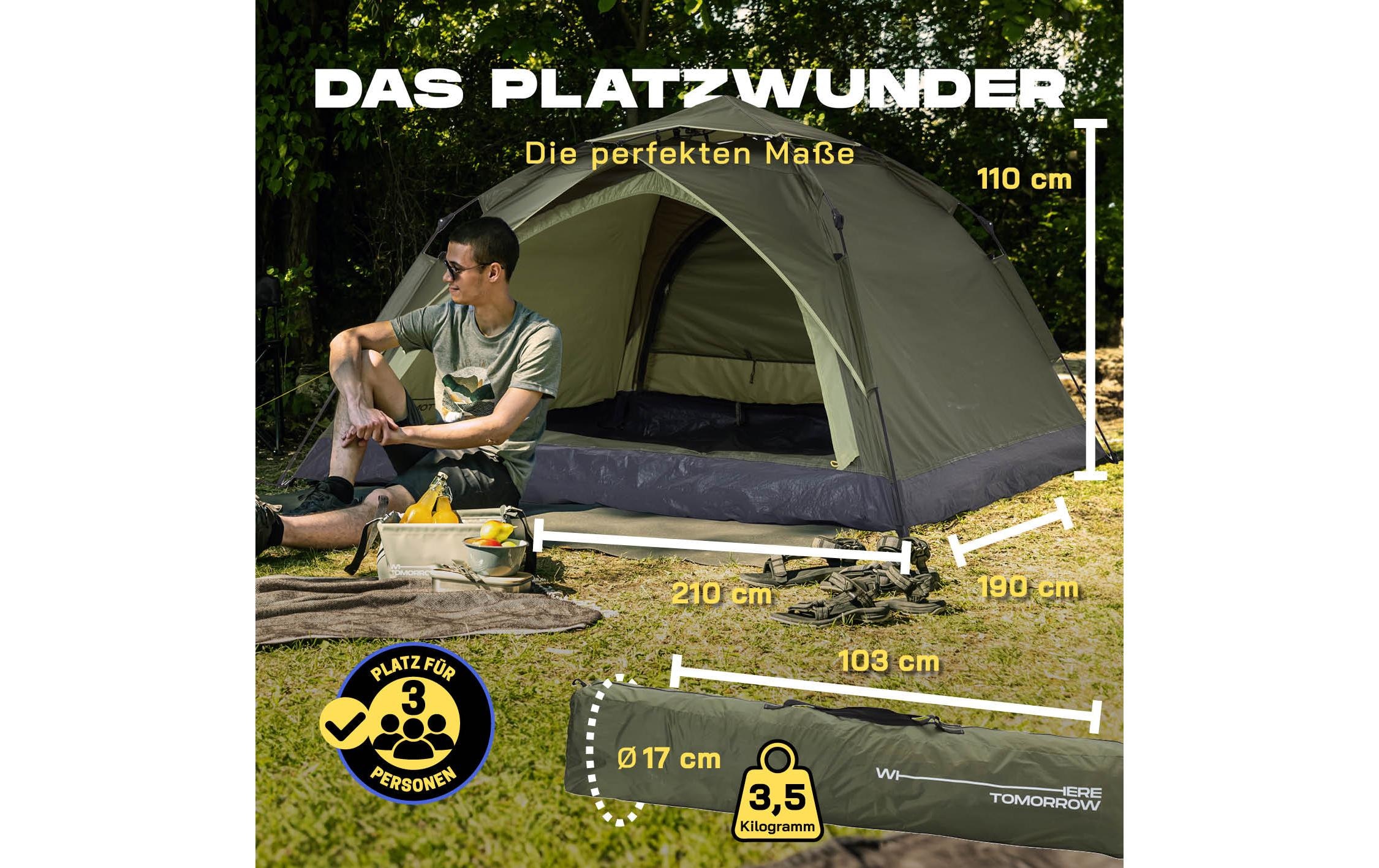 Wurfzelt »Where tomorrow Drei Personen«, 3 Personen