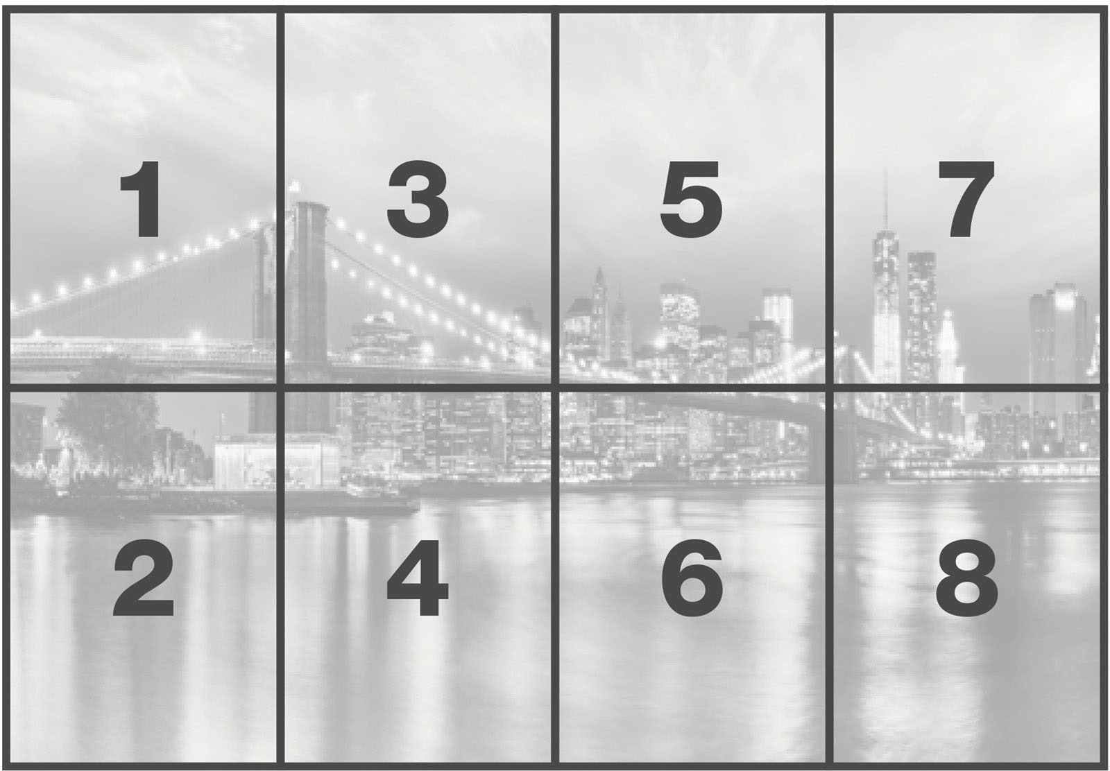 Komar Fototapete »Brooklyn B/W - Grösse 368 x 254 cm«, bedruckt, Wohnzimmer, Schlafzimmer