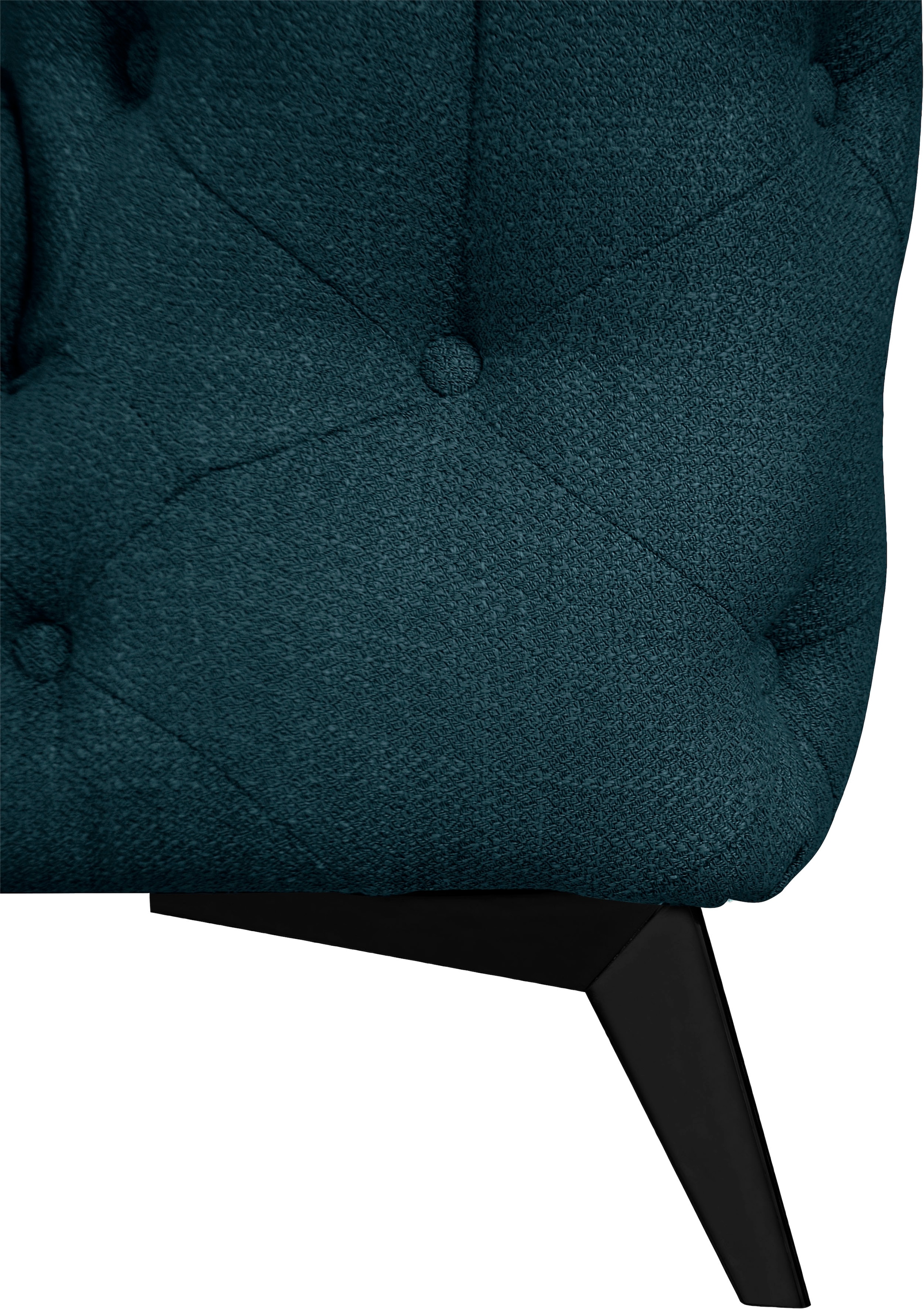 Leonique Chesterfield-Sofa »Ecksofa GLYNIS L-Form mit Wellenunterfederung, Masse B/T/H 264/264/75cm«, aufwändige Knopfheftung, moderne Chesterfield Optik, Fussfarbe wählbar