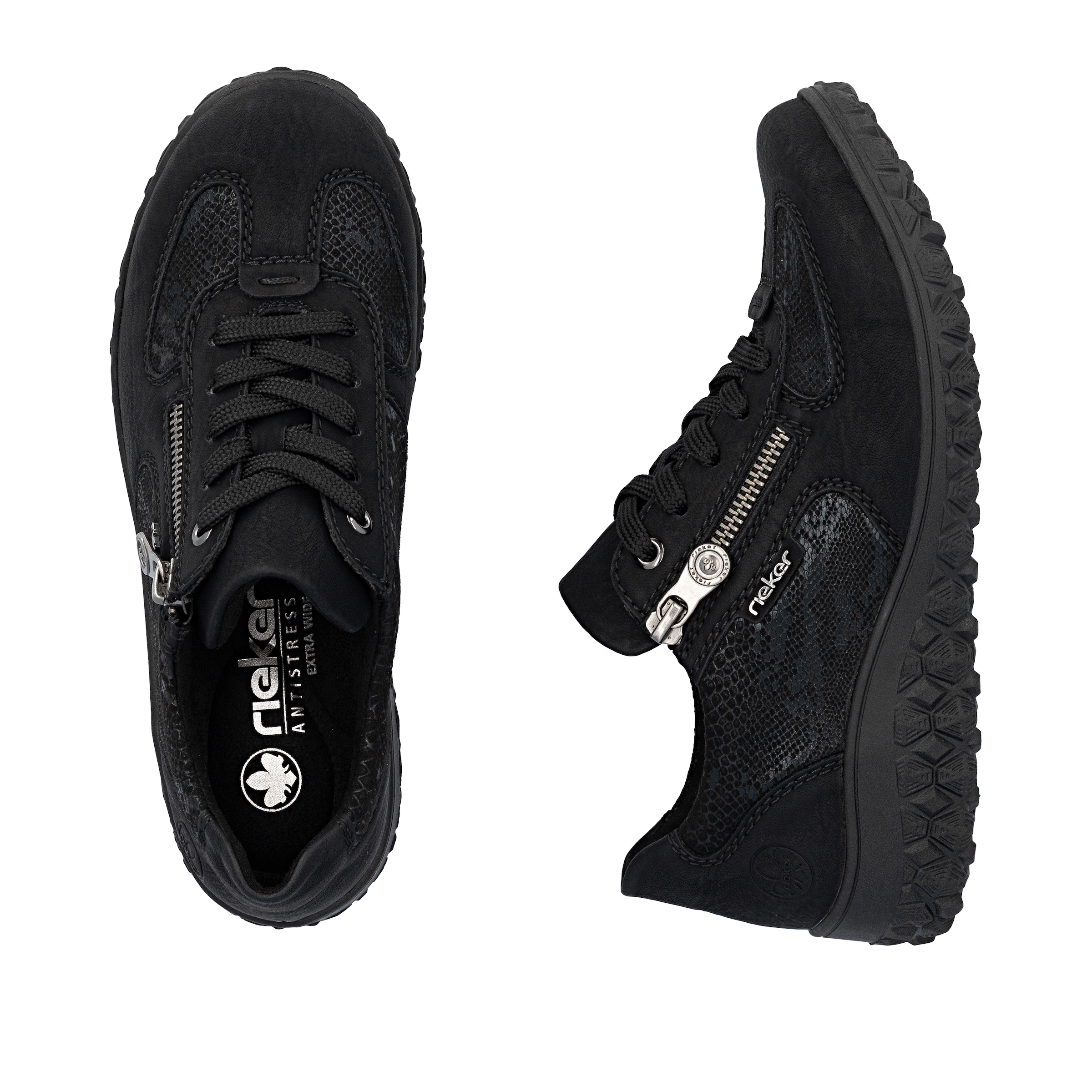 Rieker Keilsneaker  Schnürschuh, Halbschuh, Freizeitsneaker mit Reissverschluss