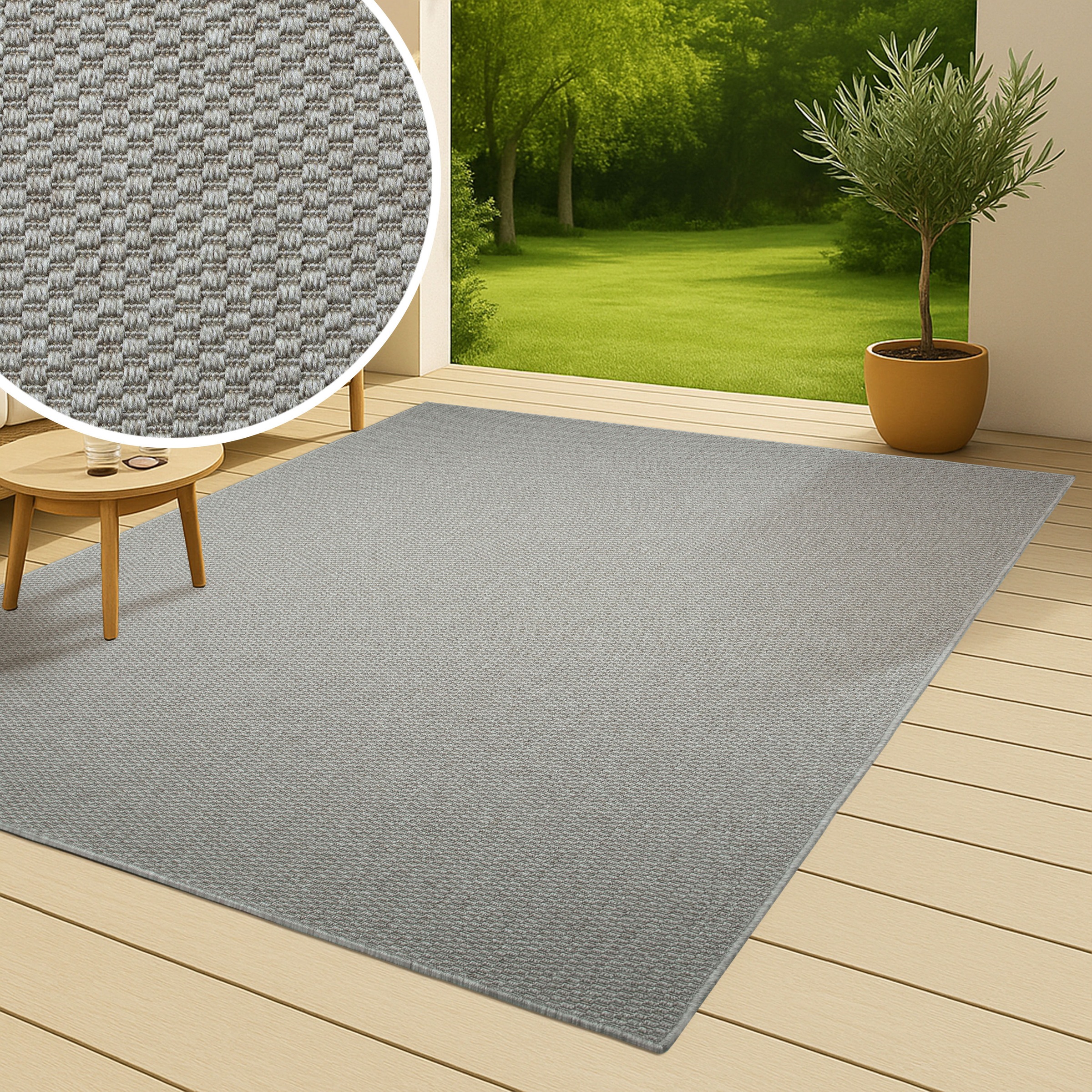 Image of GOODproduct Teppich "Venedig, in Standard- und Premium-Qualität, 3 mm oder 5 mm Höhe" rechteckig In- und Outdoor geeignet, Wetterfest & UV-beständig, Sisal-Optik