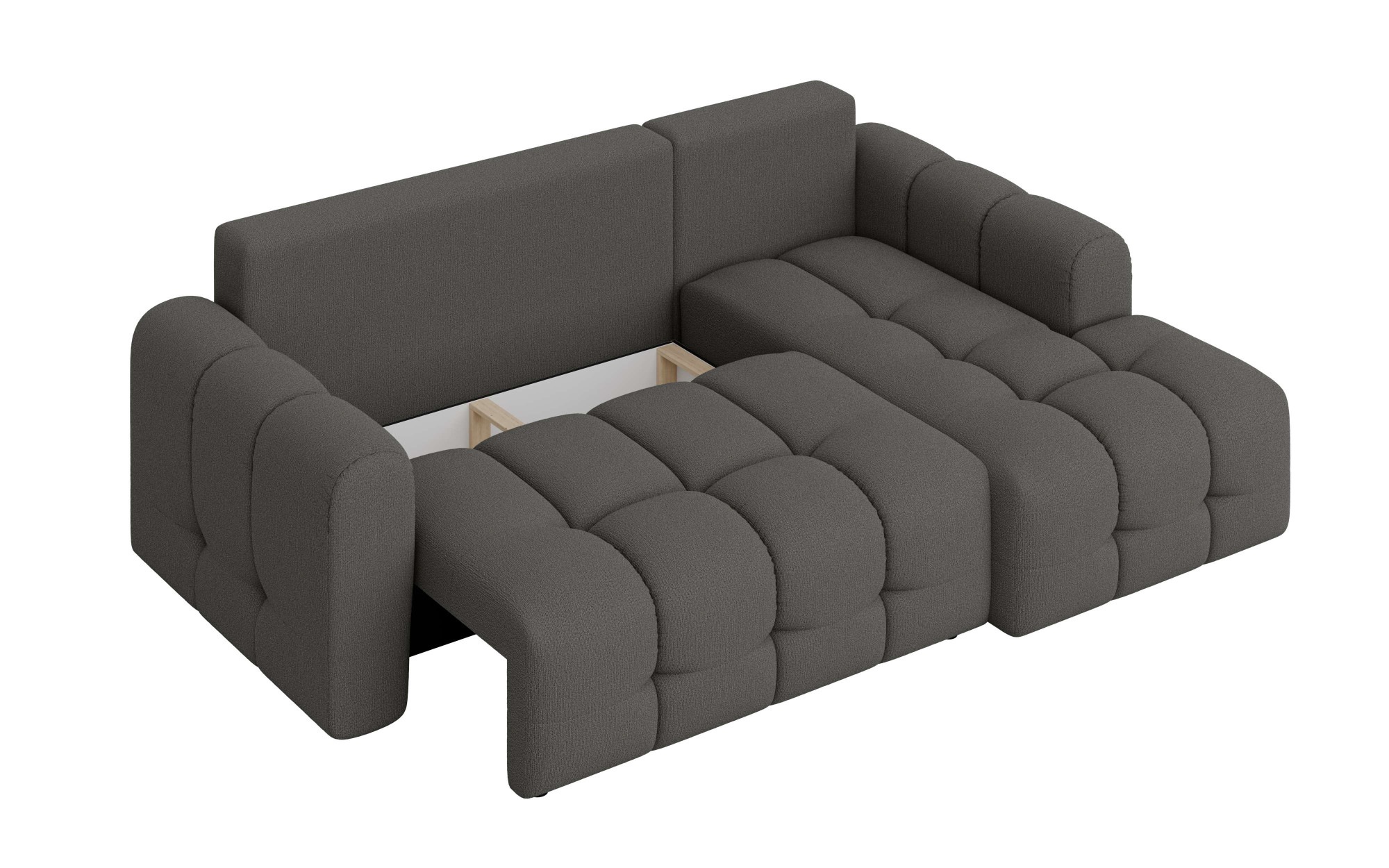 INOSIGN Ecksofa »Manilla, wahlweise mit Bettfunktion, B/T/H 265/170/91 cm«, L-Form mit Recamiere rechts/links bestellbar, Wellenunterfederung