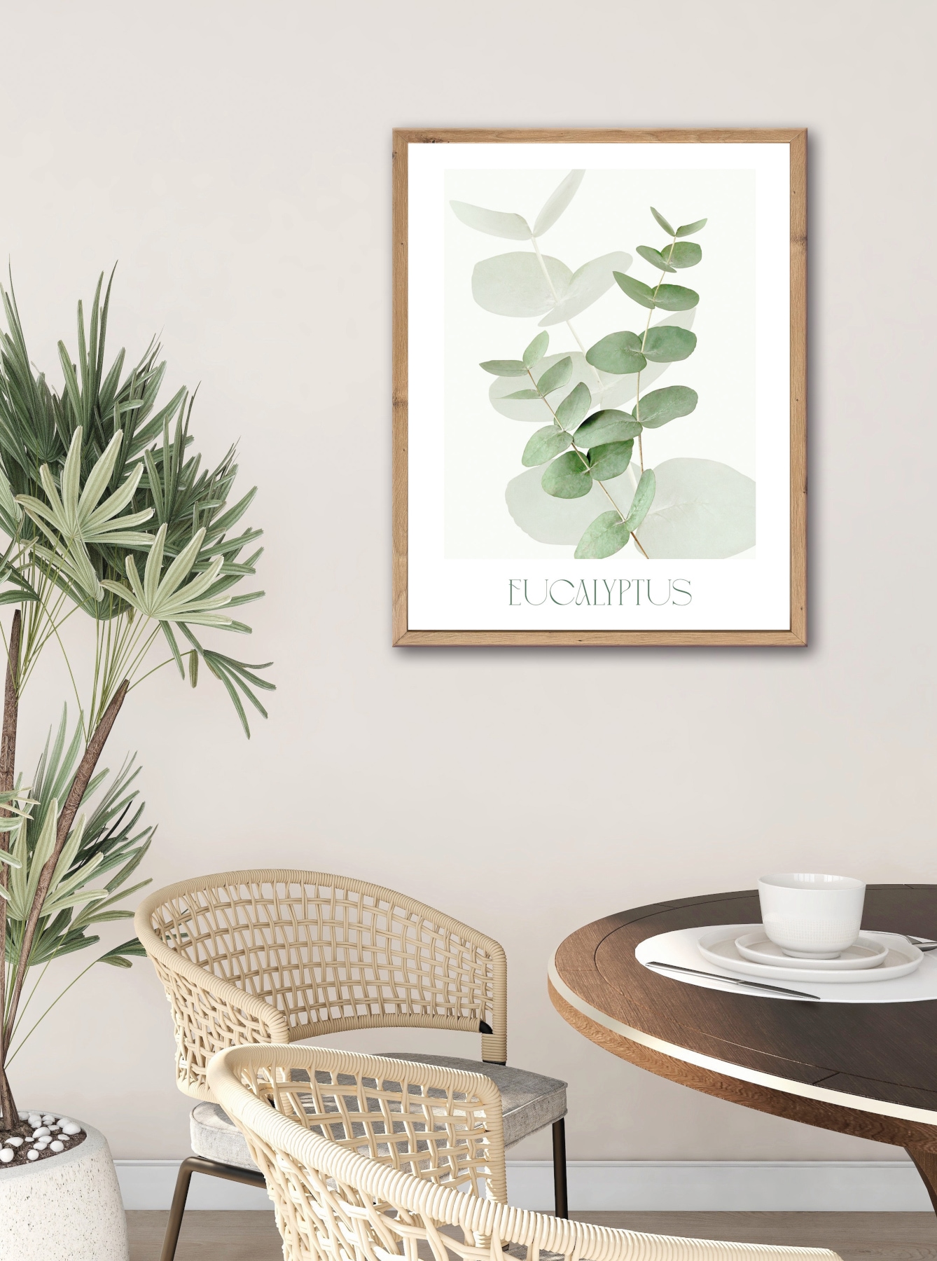 Bönninghoff Bild mit Rahmen »Wandbild gerahmt EUCALYPTUS 40x50 cm – Botanik Wanddeko Boho Scandi« Blätter | Pflanzen 1 Stk. tlg. mit dekorativem Rahmen