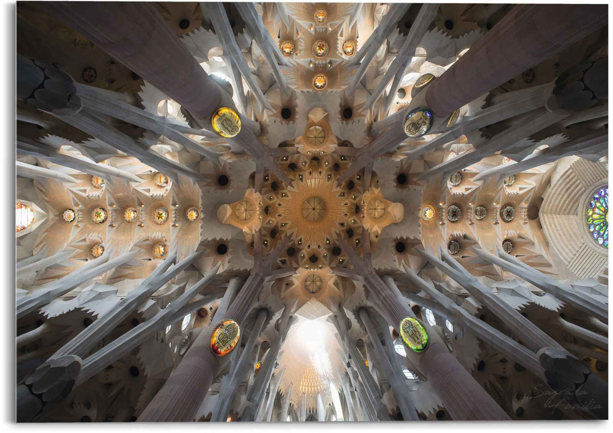 Image of Reinders Glasbild "Glasbild Sagrada Familia Sara Franqui - Fotografie - Kunst" Kirche 1 Stk. tlg.