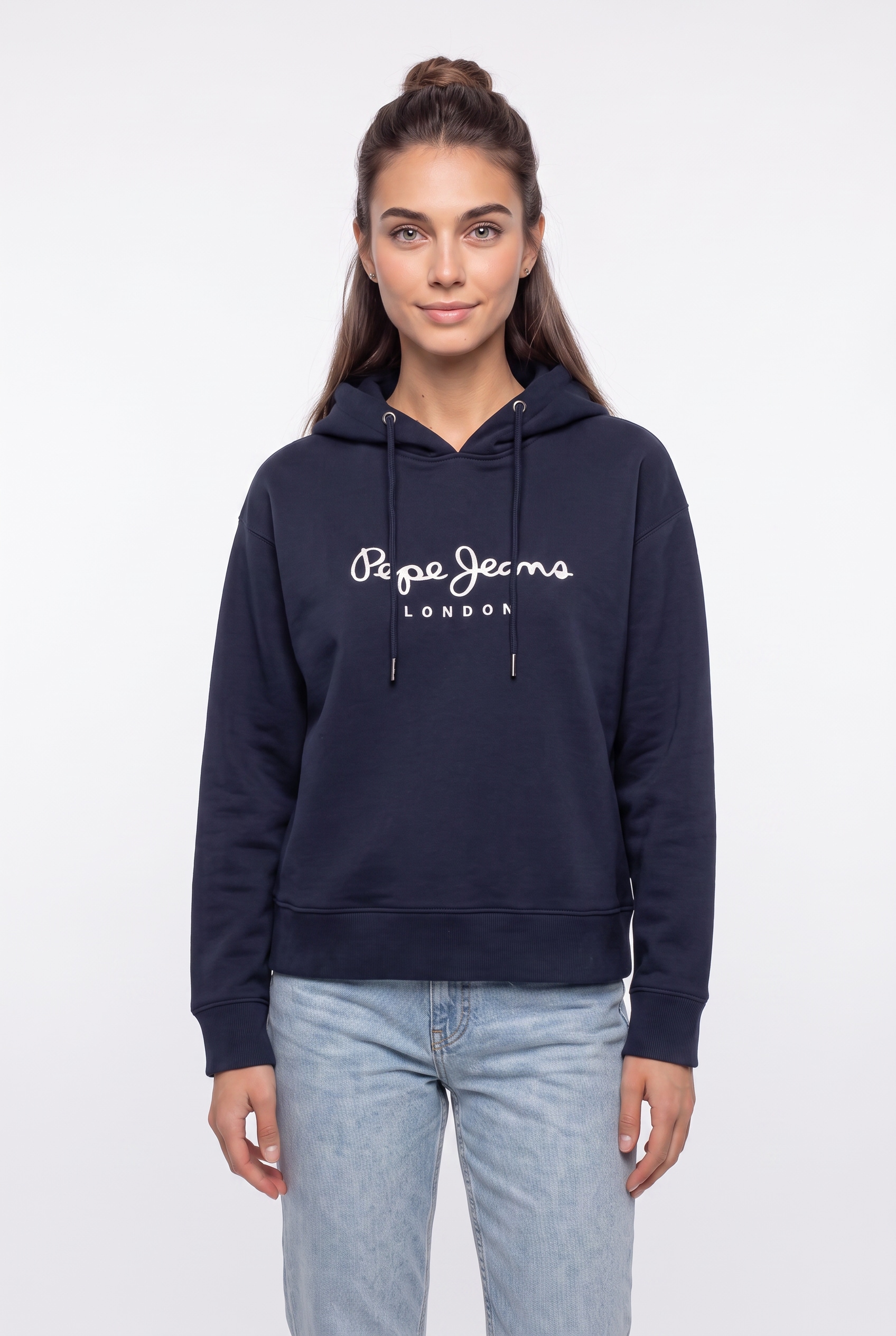 Image of Pepe Jeans Hoodie "BADDY HOODIE", aus einem Baumwoll-Mix, Logoschriftzug