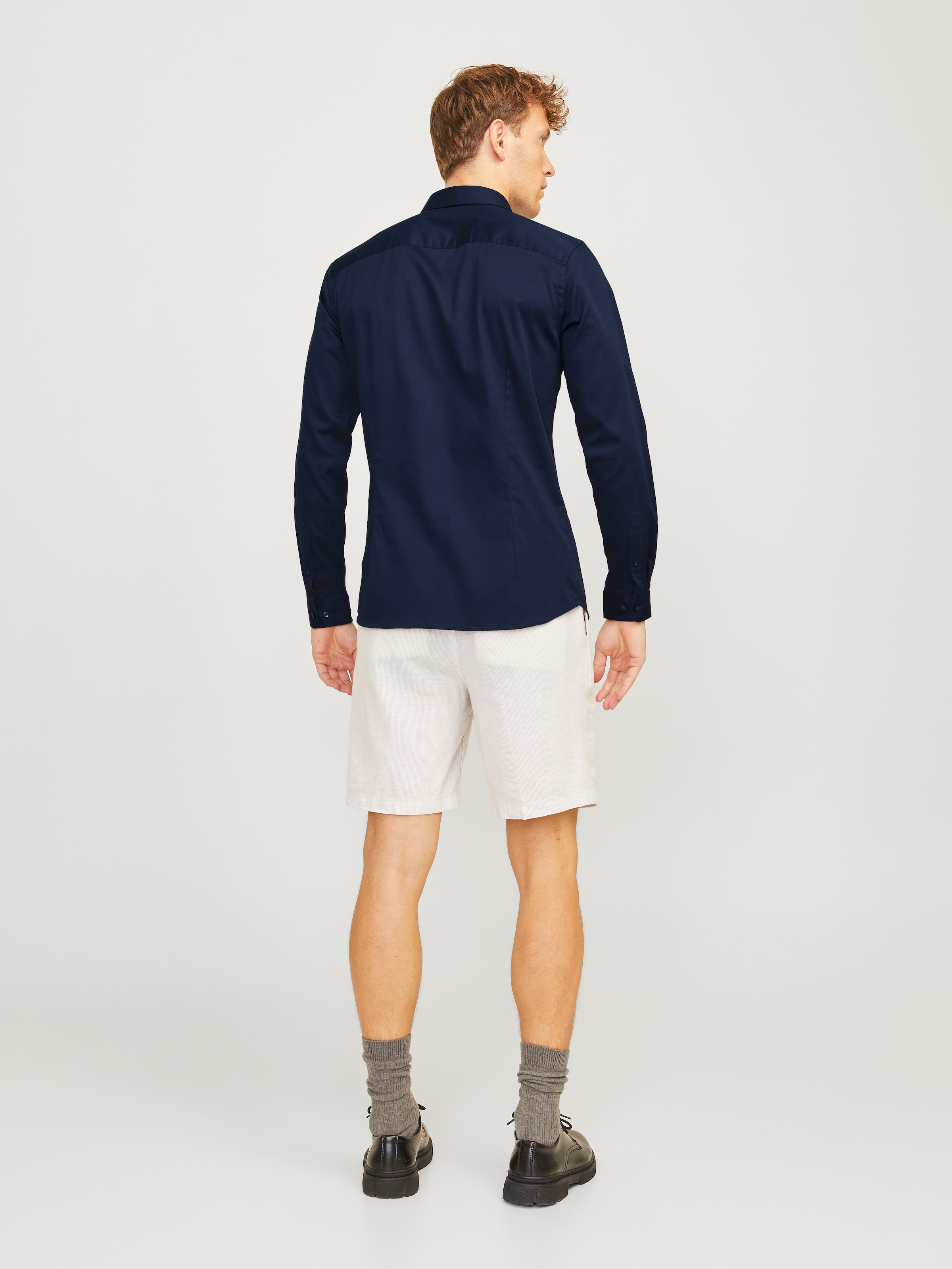 Jack & Jones Businesshemd »JJPRPARMA in Skinny Fit, Stretchanteil und verstellbaren Manschetten« sehr schmal, Web, Baumwollmischung