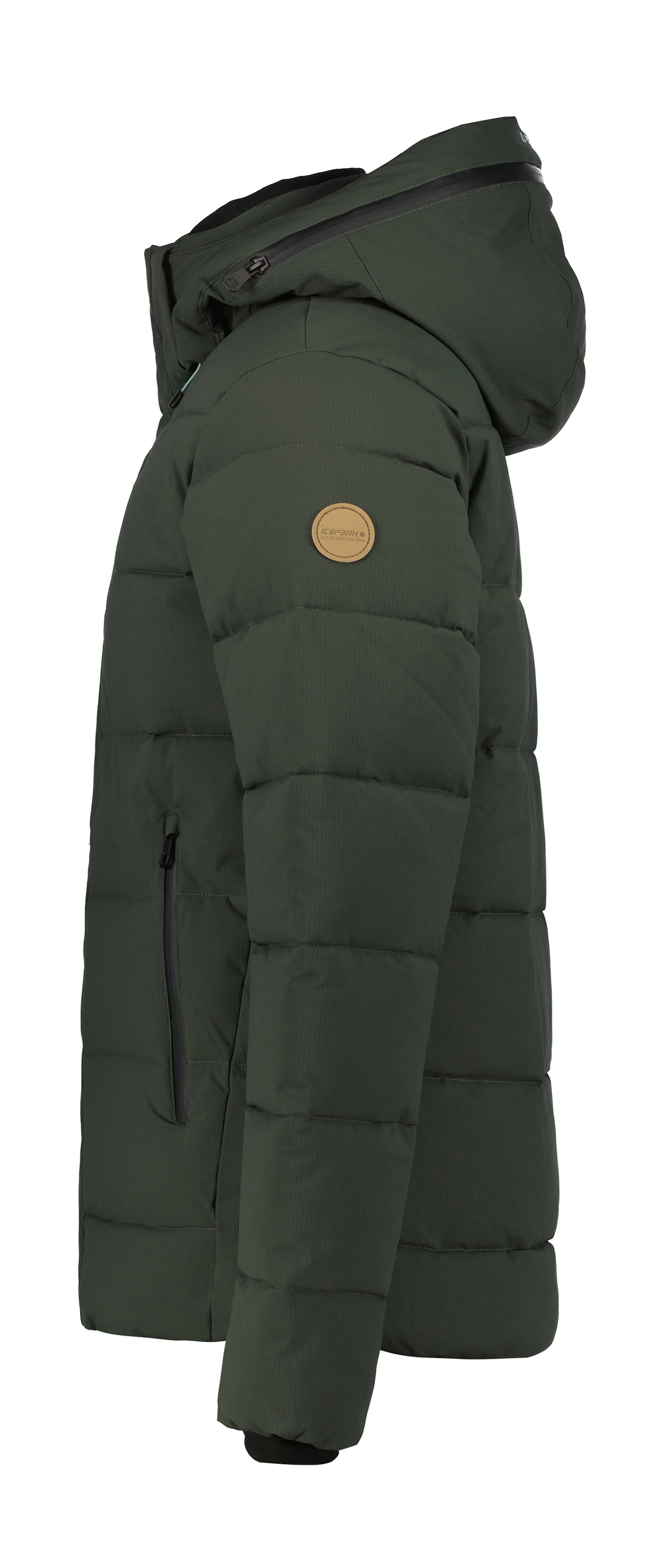 Icepeak Steppjacke »BIXBY«, (1 St.), mit Kapuze, mit kontrastfarbenem Markenpatch am Oberarm