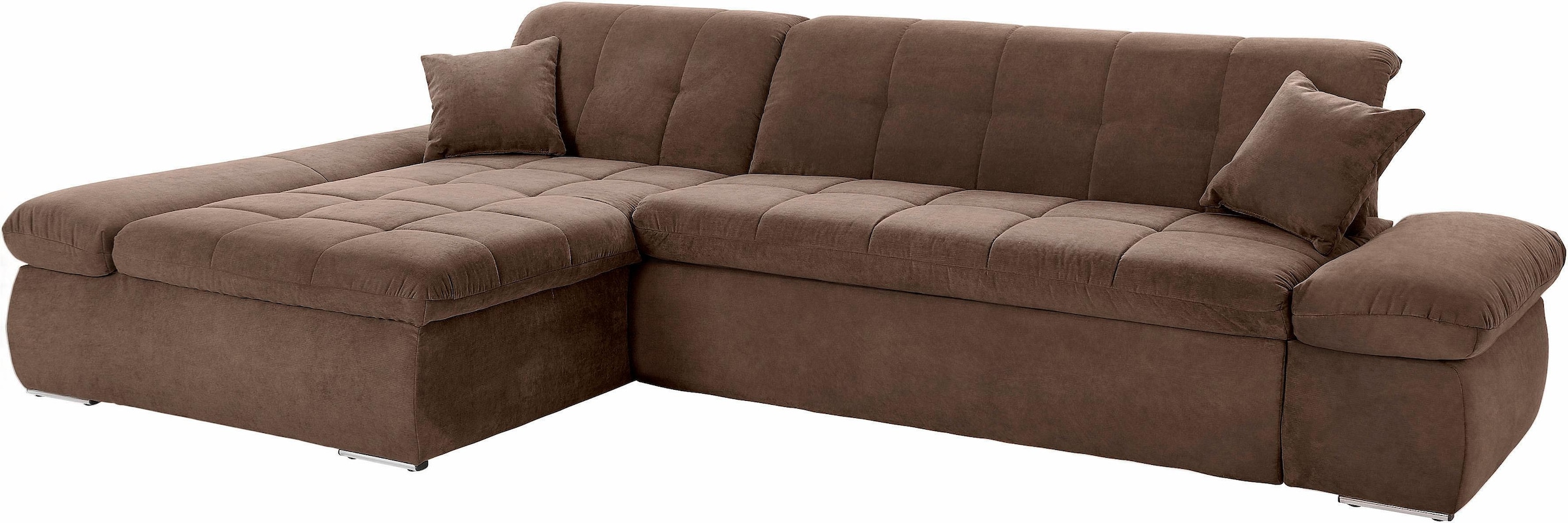 DOMO collection Ecksofa »NMoric XXL, B/T/H: 300/172/80cm, Revamierenabschluss L-Form«, wahlweise mit Bettfunktion und Armlehnverstel,lung