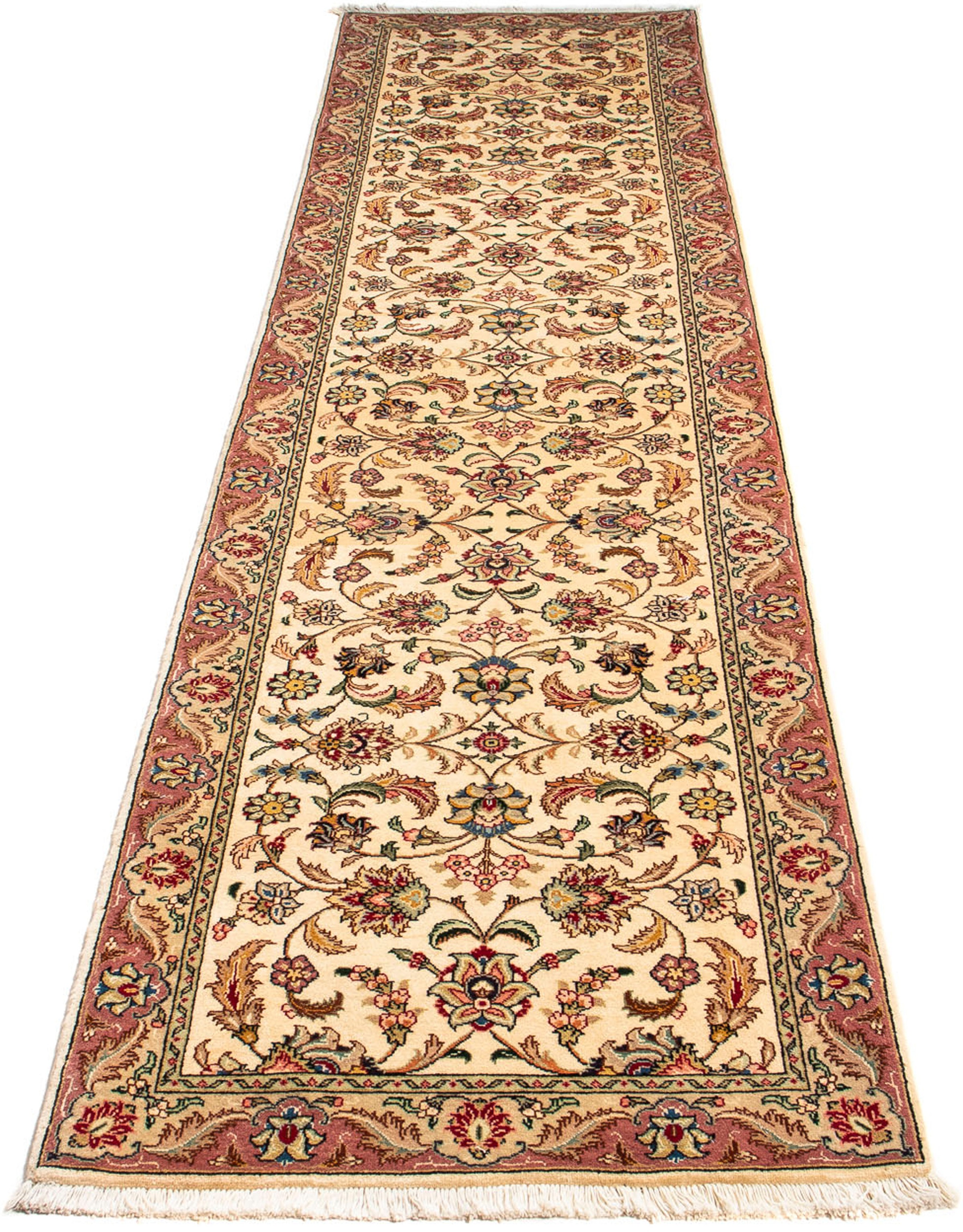 Image of morgenland Orientteppich »Perser - Täbriz - Royal - 299 x 68 cm - beige«, rechteckig, 7 mm Höhe, Wohnzimmer, Handgeknüpft, Einzelstück mit Zertifikat bei Ackermann Versand Schweiz