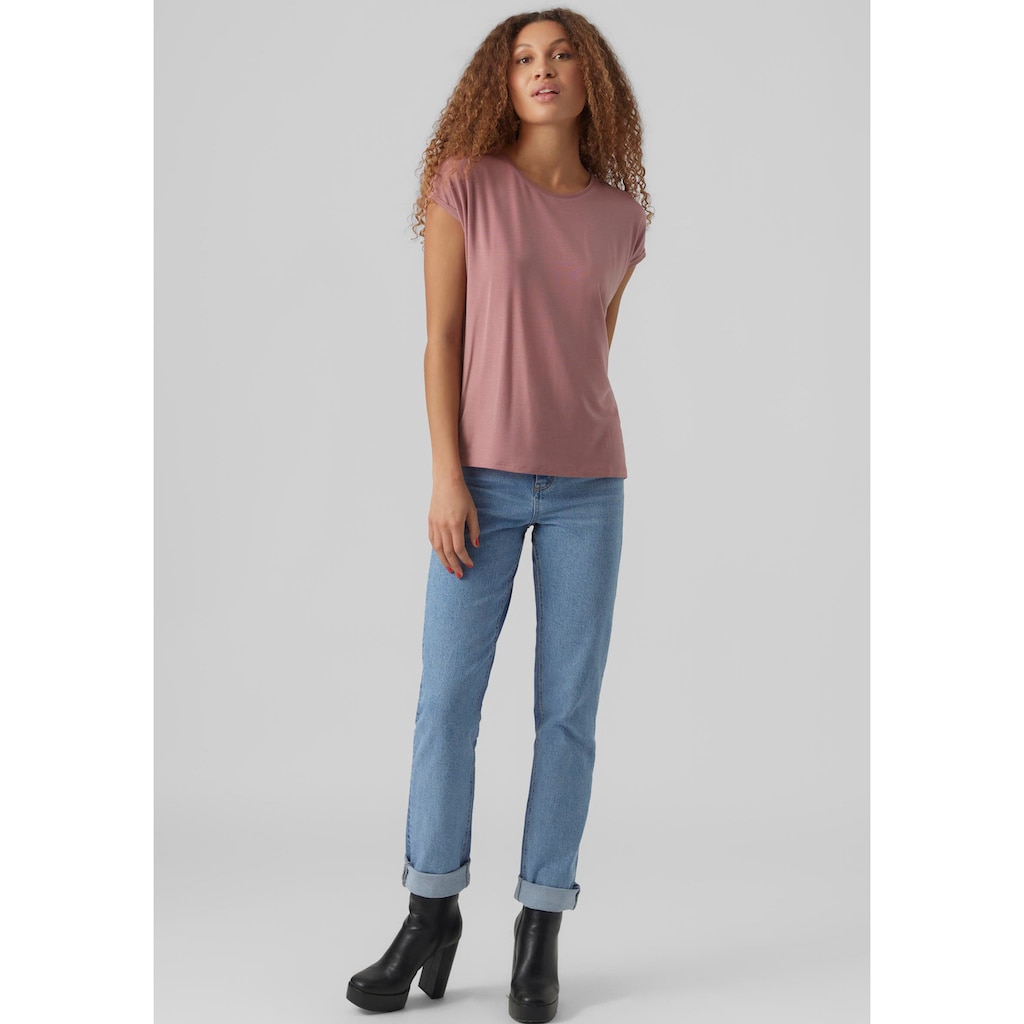 Vero Moda Rundhalsshirt »VMAVA PLAIN SS TOP GAJRS NOOS«