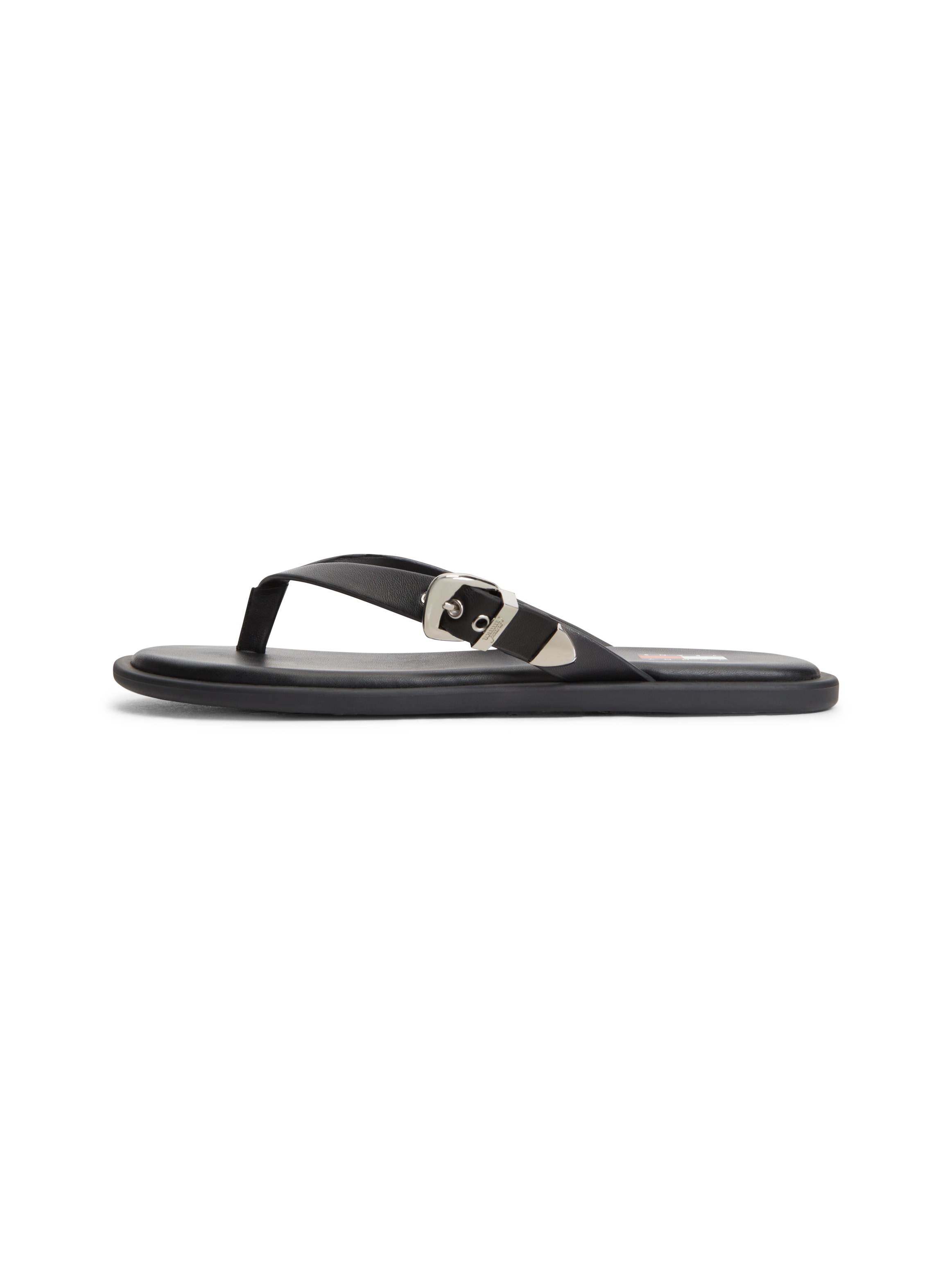 Tommy Jeans Séparateur d'orteils »TJW FLAT LEATHER SANDALS«  Dianette, chaussure de plage, chaussure à enfiler avec boucle réglable