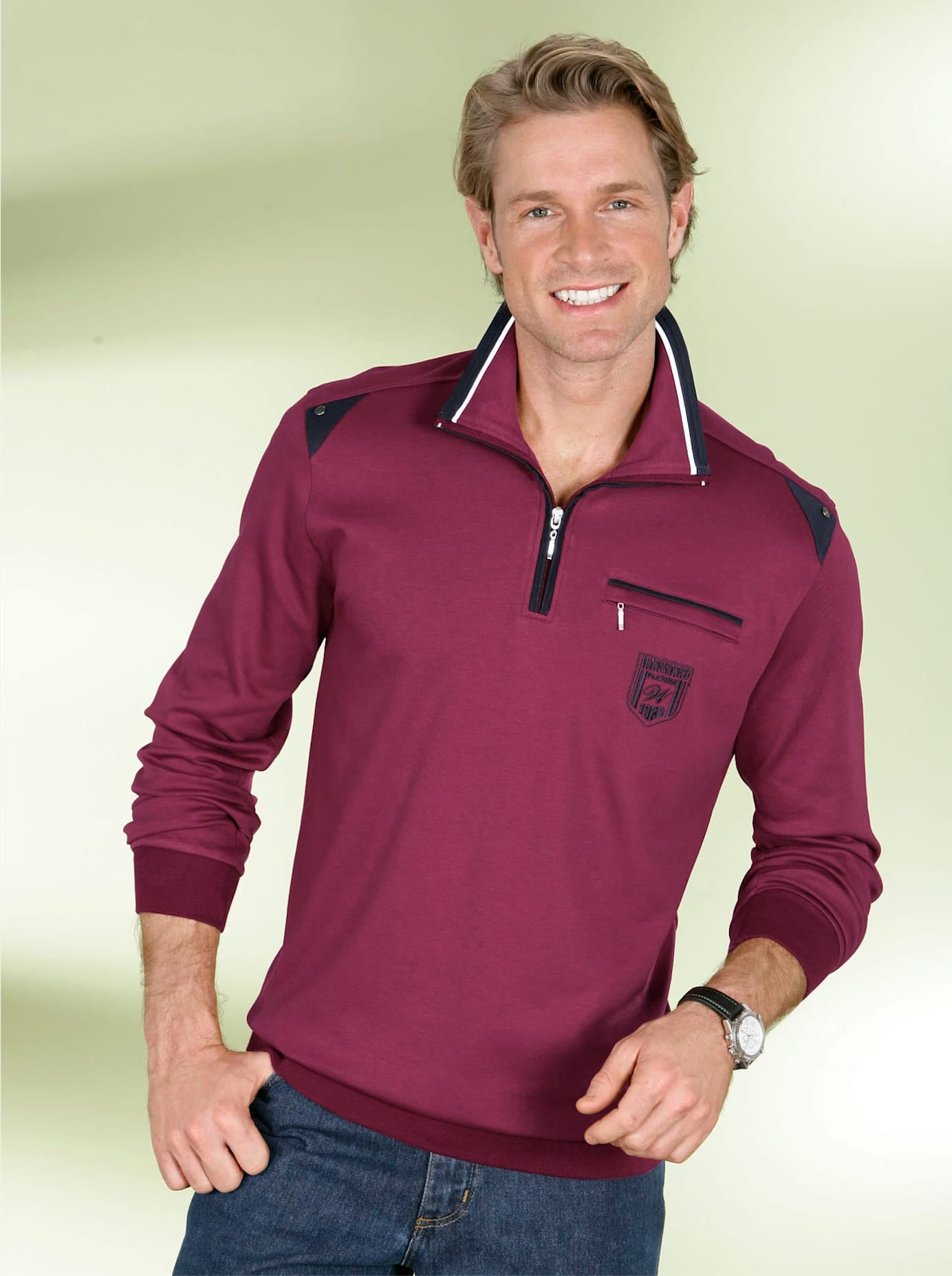 Image of Classic Langarm-Poloshirt "Sweatshirt" 1 Stk.