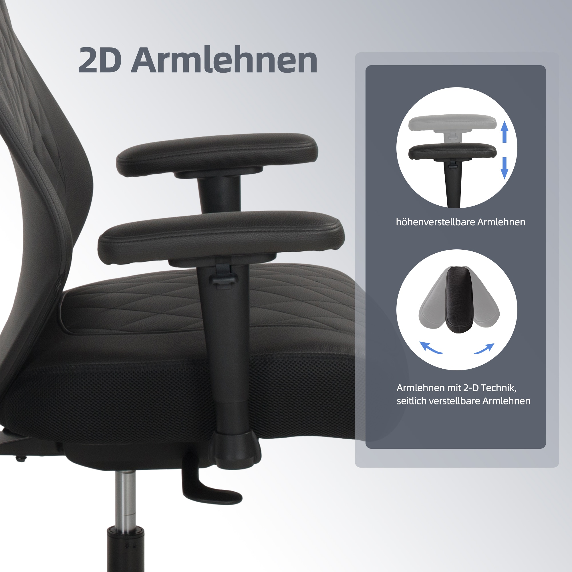 Duo Collection Chaise de bureau »TURSI« () 1 cuisaccoudoirs 2D, réglage de la profondeur et de la hauteur d'assise, microfibre aspect cuir