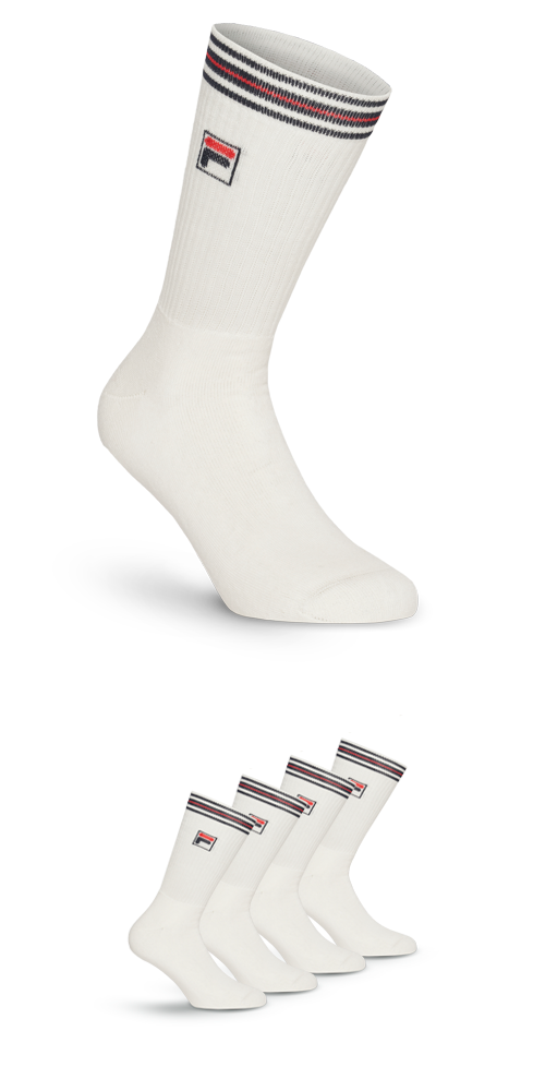 Fila Sportsocken »UNISEX TOP QUALITY FULL TERRY VINTAGE SOCKS«, (4 Paar), sportliches Design mit Logodetail