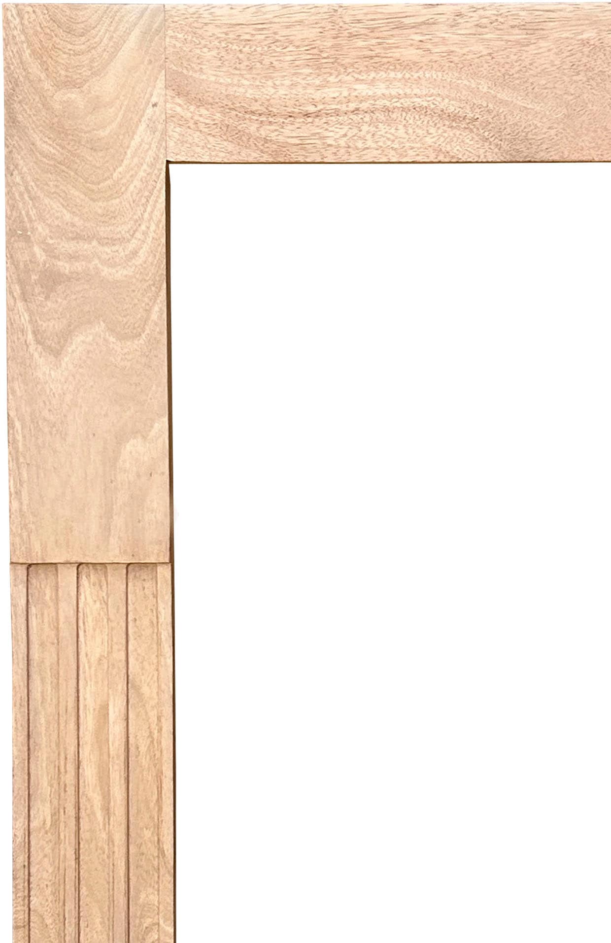 SIT Miroir mural »Broome aus Mangoholz mit 10 cm Rahmen & Lamellendesign« cadre massif en bois de manguier avec grain naturel et optique à lamelles