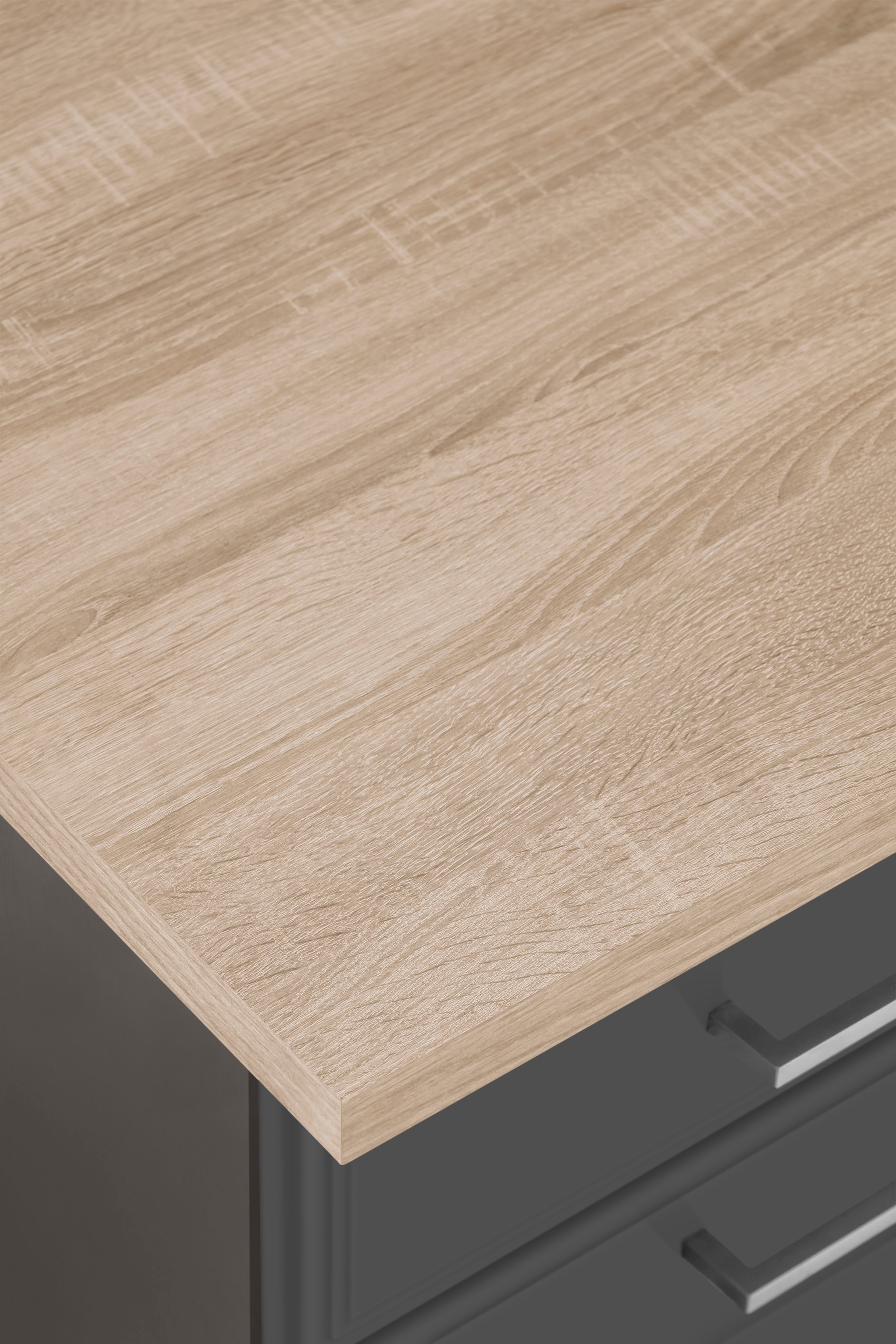 KOCHSTATION Kitchenette »KS-Stockholm – Küche mit hochwertiger und detailreicher Landhausfront« Largeur 300 cm, avec appareils E en option, avec façades MDF