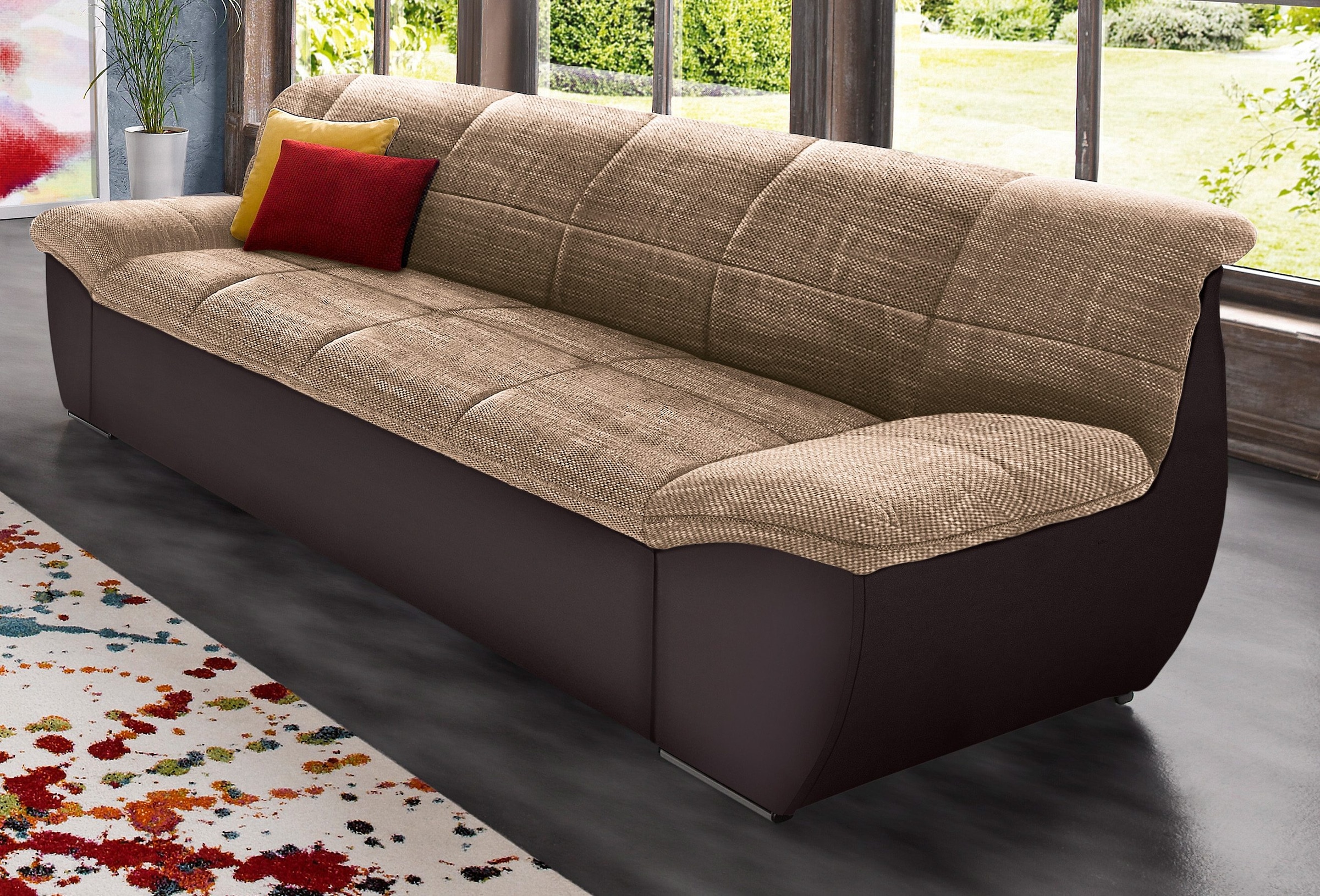 Image of DOMO collection 3-Sitzer "SPLASH Breite 232 cm, moderne Sitz- und Rückensteppung, komfortabel" flache Armlehnen zum Entspannen