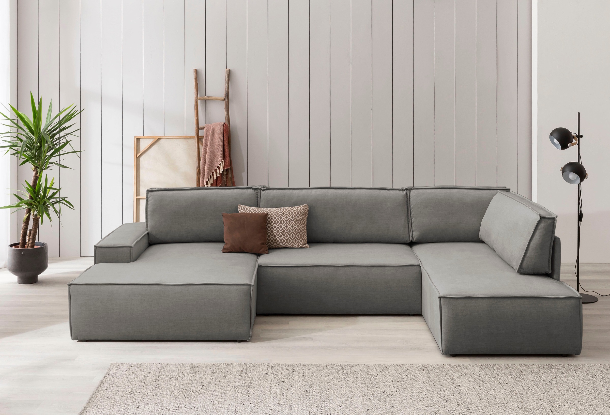 GOODproduct Paysage de salon »SHERWOOD U-Form, 329 cm - OTTO. Verlässliche Qualität.« Schlaffunktion m. Bettkasten (194x139 cm), Cord, Vintage, Samtvelours