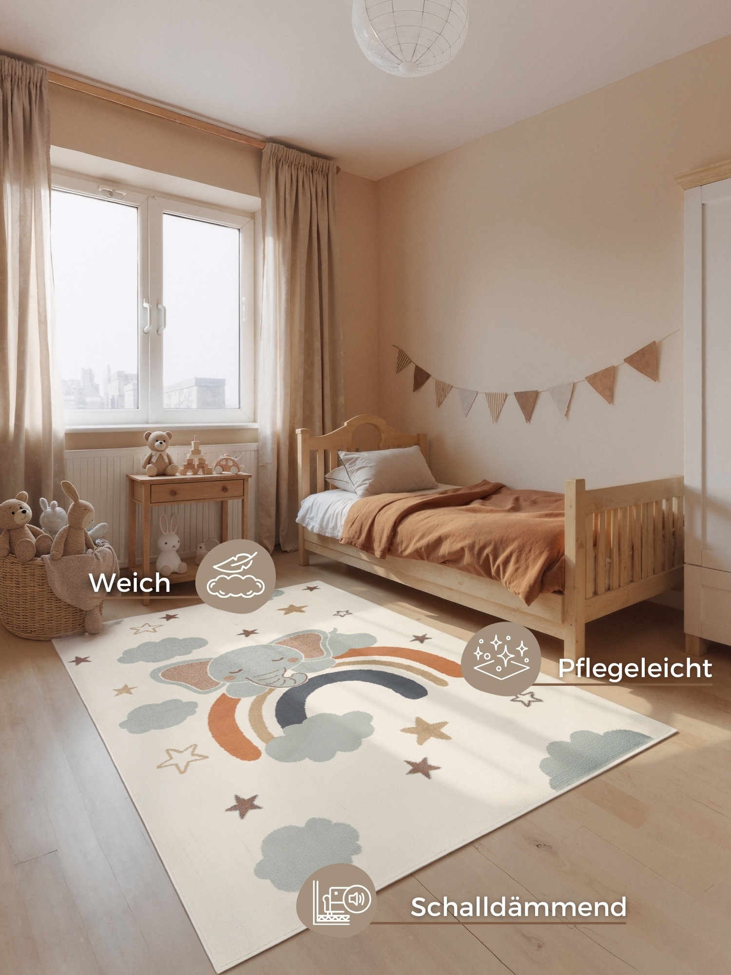 HANSE Home Kinderteppich »Dreamy Jumbo« rechteckig 10 mm Höhe Pflegeleicht, Weich, Kinderzimmer, Spielteppich, Spielunterlage
