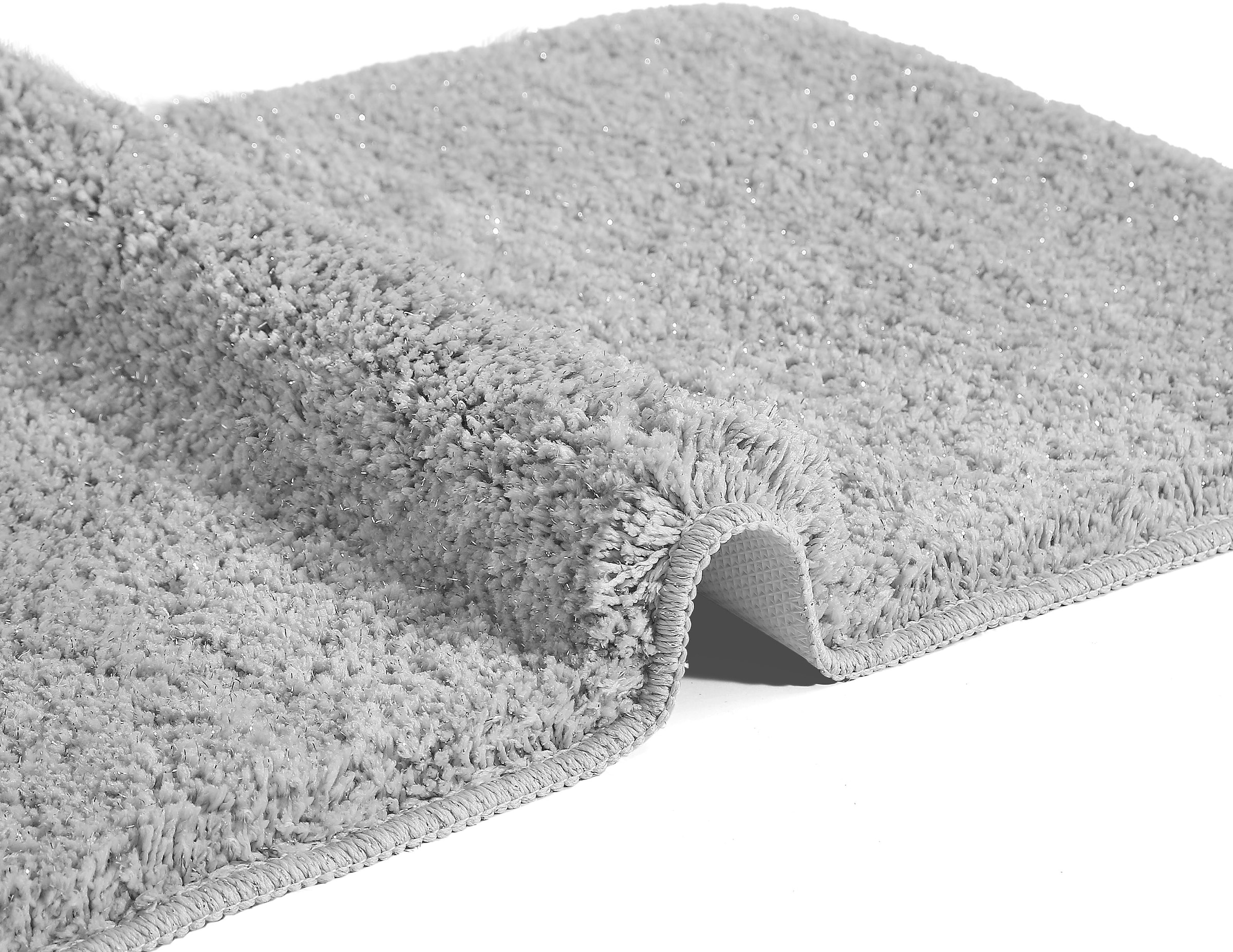 my home Badematte »Glitzer, Badvorleger, Badezimmer Teppich«, rutschhemmend beschichtet, fussbodenheizungsgeeignet-schnell trocknend-strapazierfähig, Badteppich, Akzente durch Glitzer-Garn