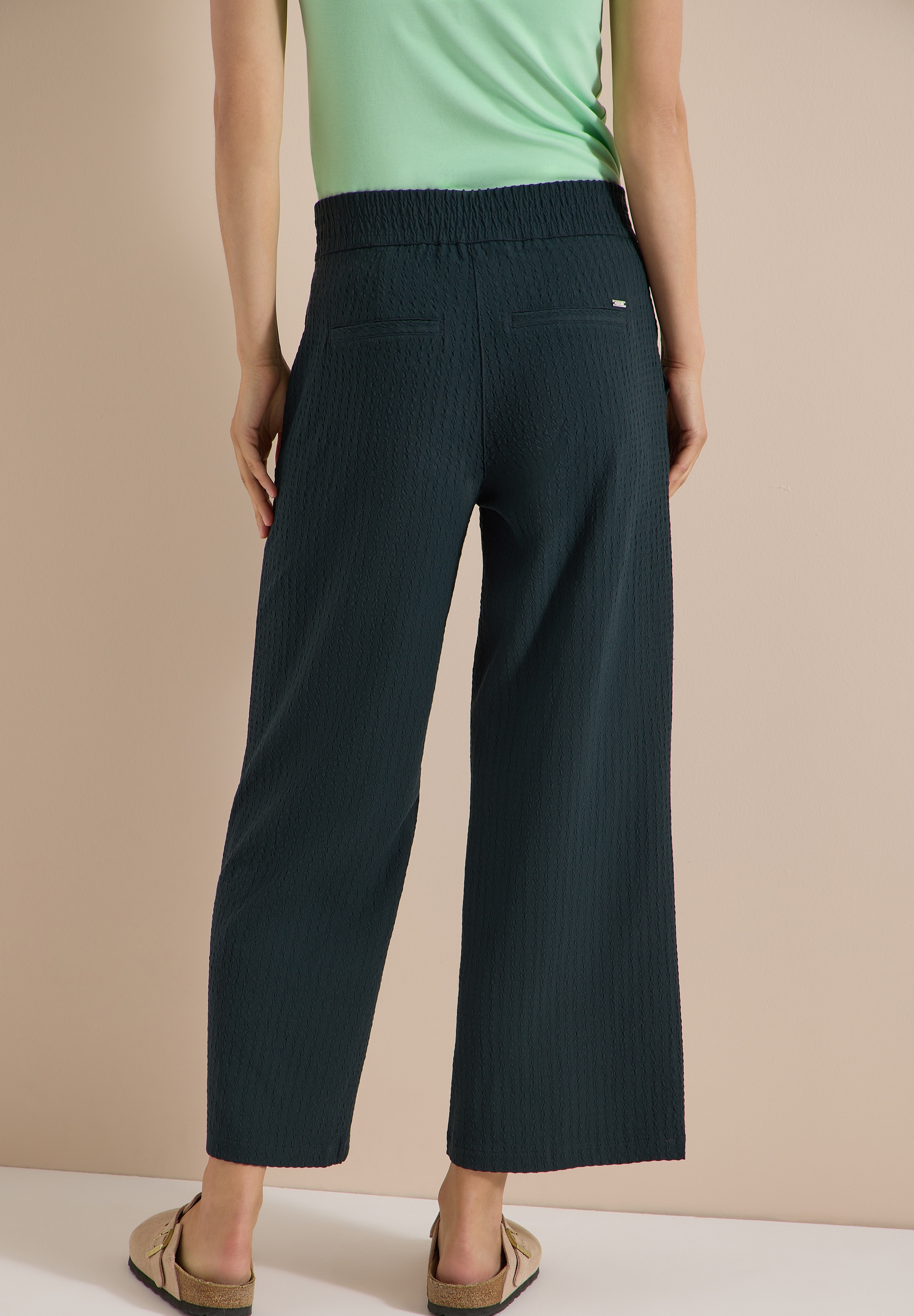 Cecil 7/8-Hose »Style Neele«  Seersucker-Qualität, Elastikbund, weites Bein