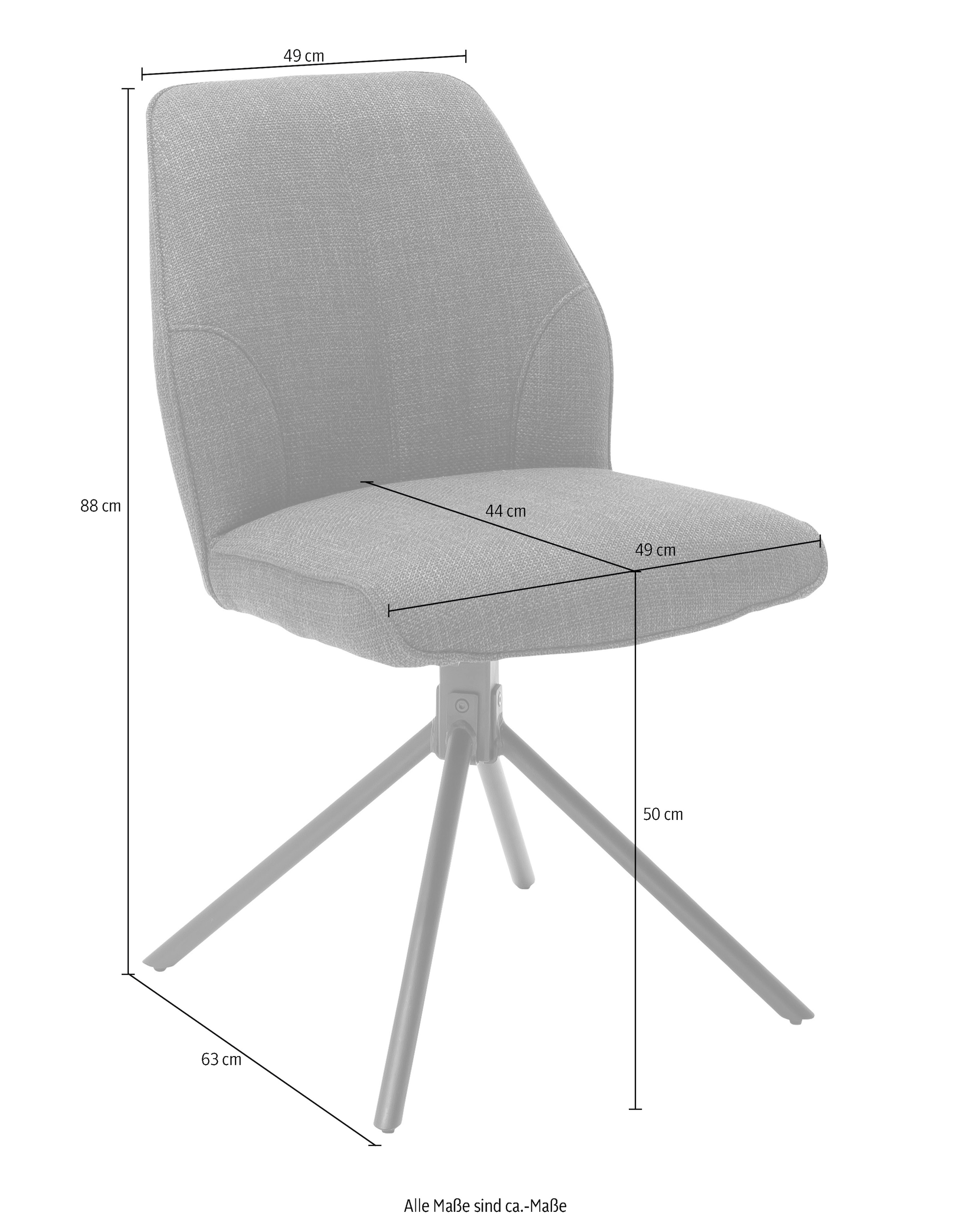 MCA furniture 4-Fussstuhl »Pemba«, (Set), 2 St., 2er-Set, 180°drehbar mit Nivellierung, Stuhl belastbar bis 120 kg