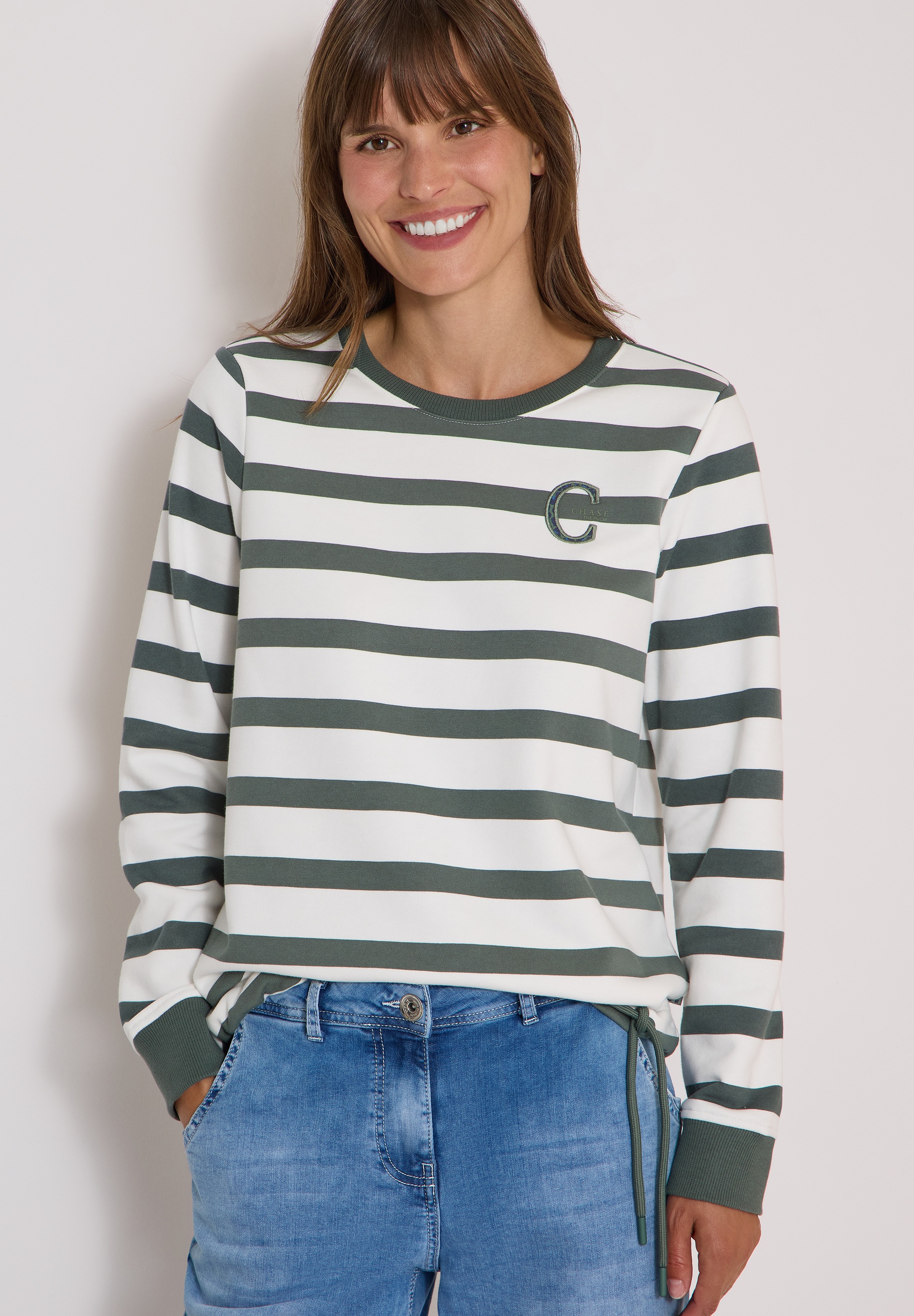 Image of Cecil Sweatshirt, Printdetail, mit Tunnelzug am Saum, Baumwollmix