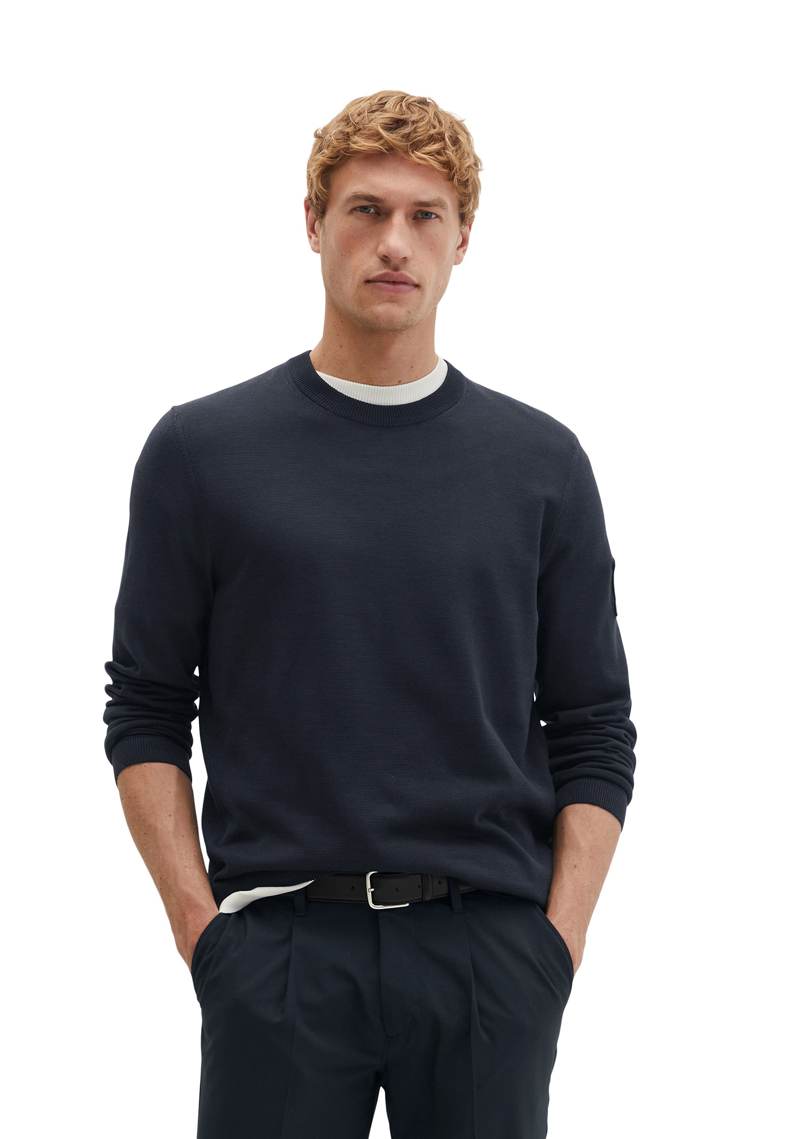 Image of Marc OPolo Rundhalspullover "DFB Travel Collection" aus reiner Bio-Baumwolle