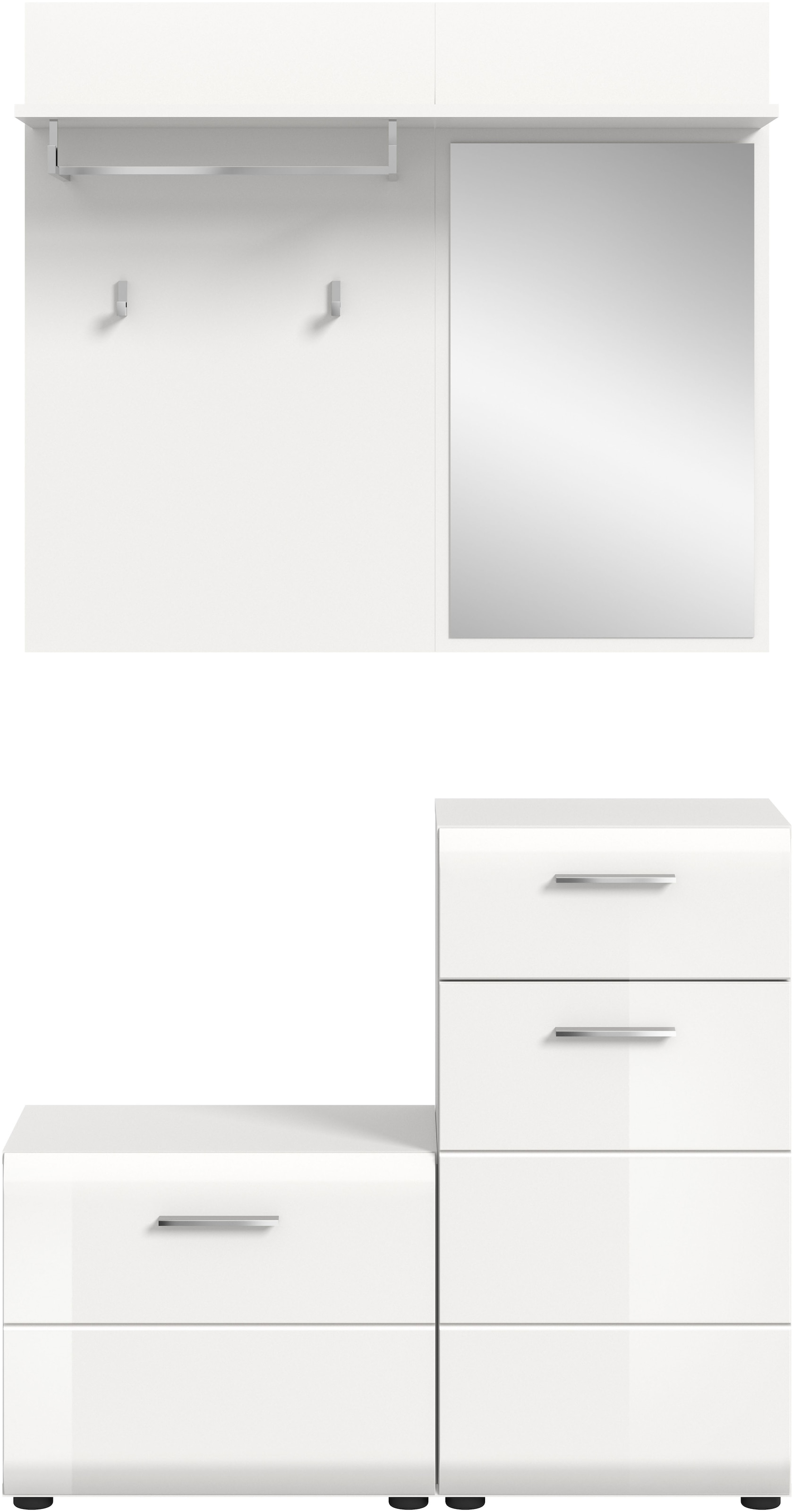 Home affaire Ensemble de vestiaires »FLORENZ, 3tlg., best. aus: Garderobenspiegelpaneel, Sitzbank & Kommode«