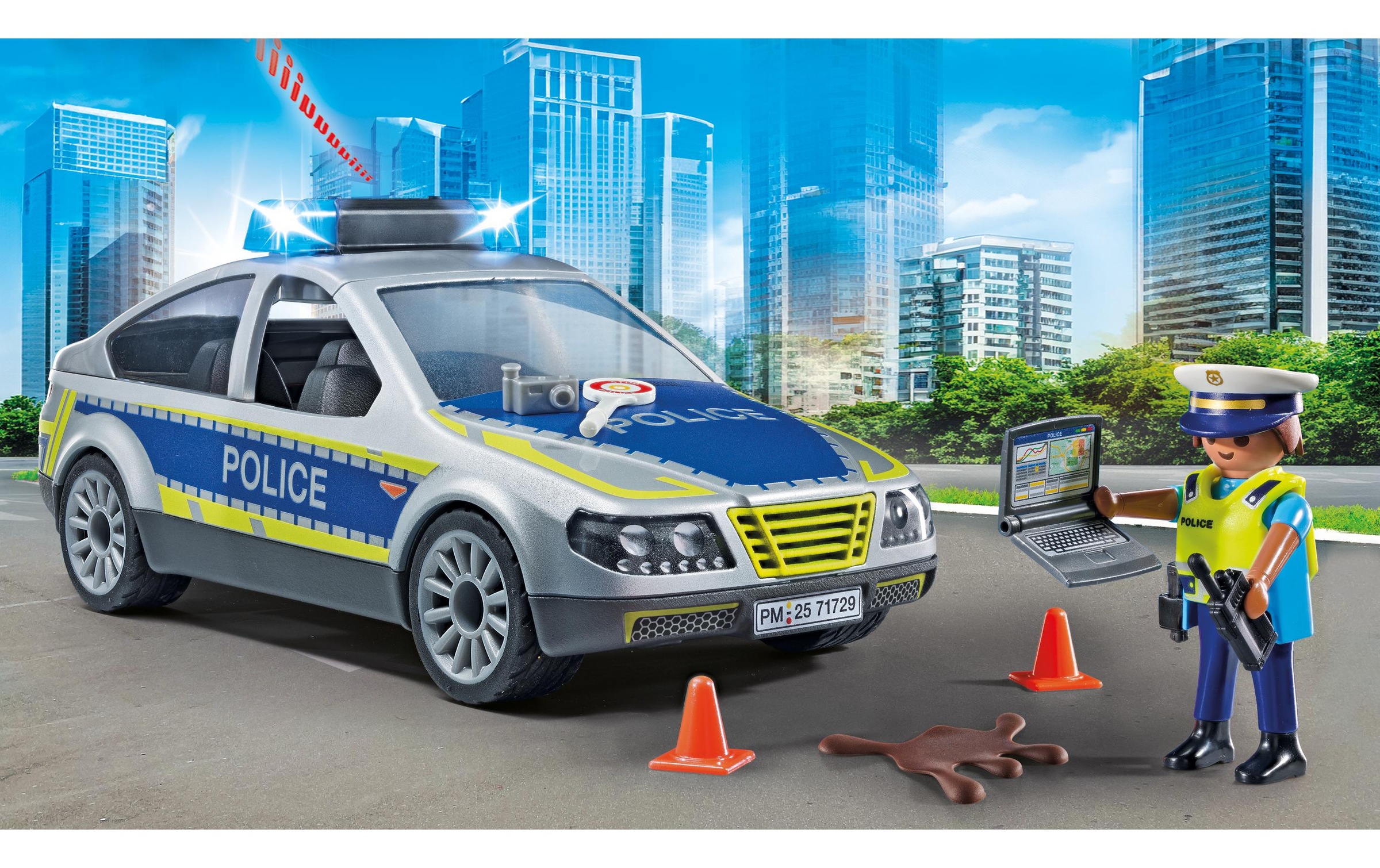 Playmobil® Spielbausteine »Action Heroes Polizei Streifenwagen 71729«, (24 St.)