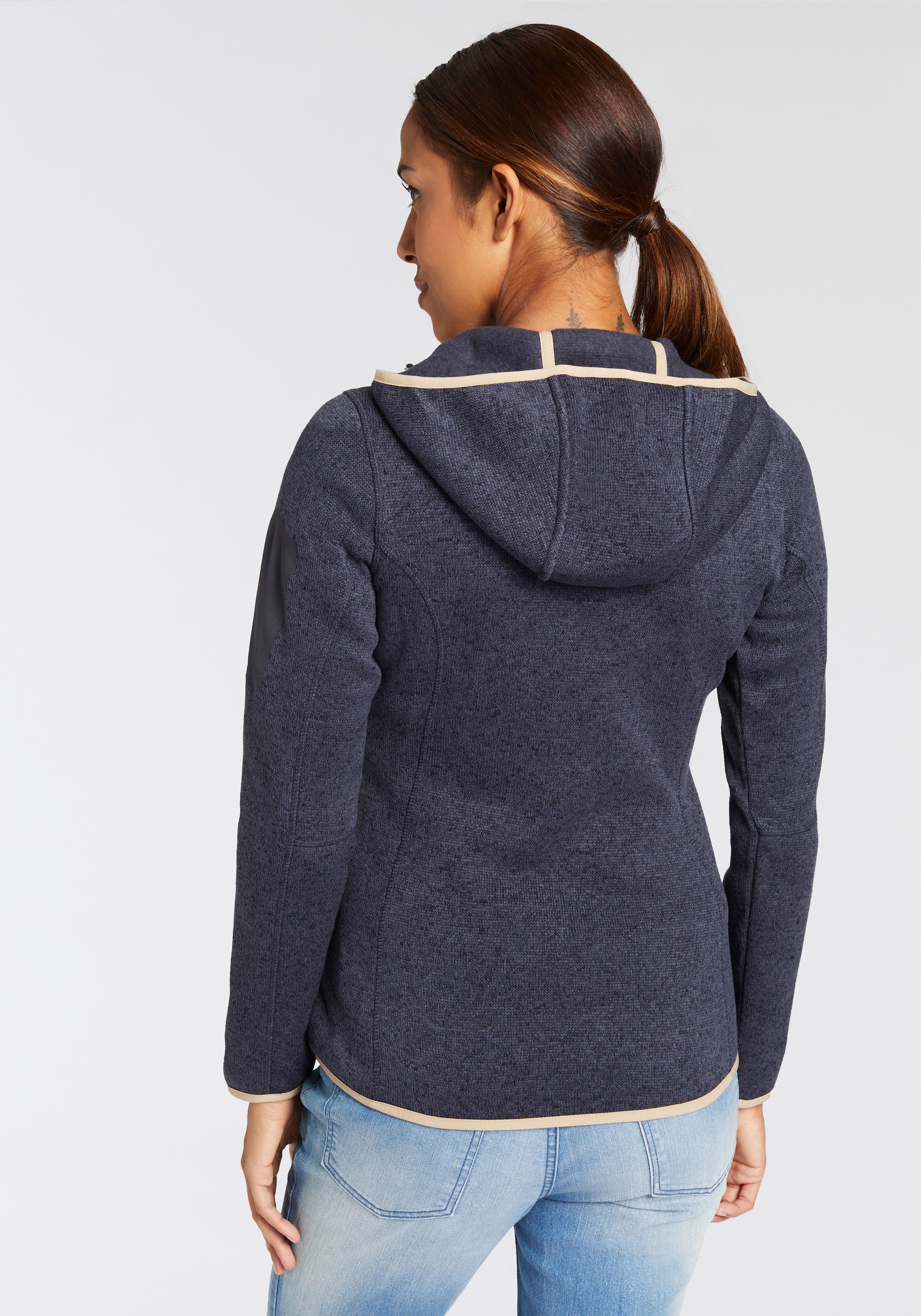 CMP Strickfleecejacke »KNITTED MELANGE HOODY WOMAN HOODY«, (1 St.), mit Kapuze, Wärmend und