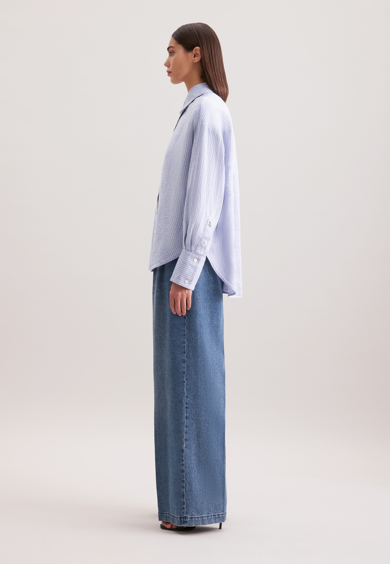 seidensticker Longbluse »Schwarze Rose« 1/1 Kragen Streifen